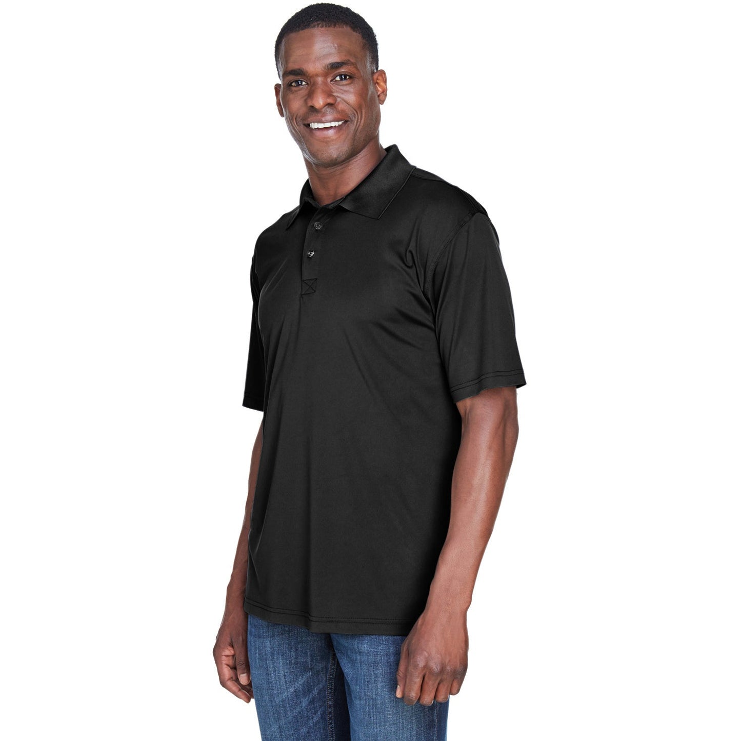 Black Polo Shirt - UltraClub - Cool Dry Fabric