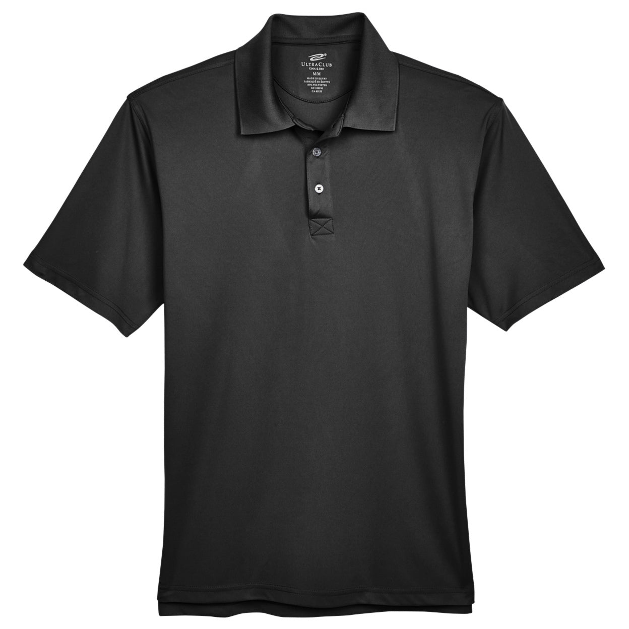 Black Polo Shirt - UltraClub - Cool Dry Fabric