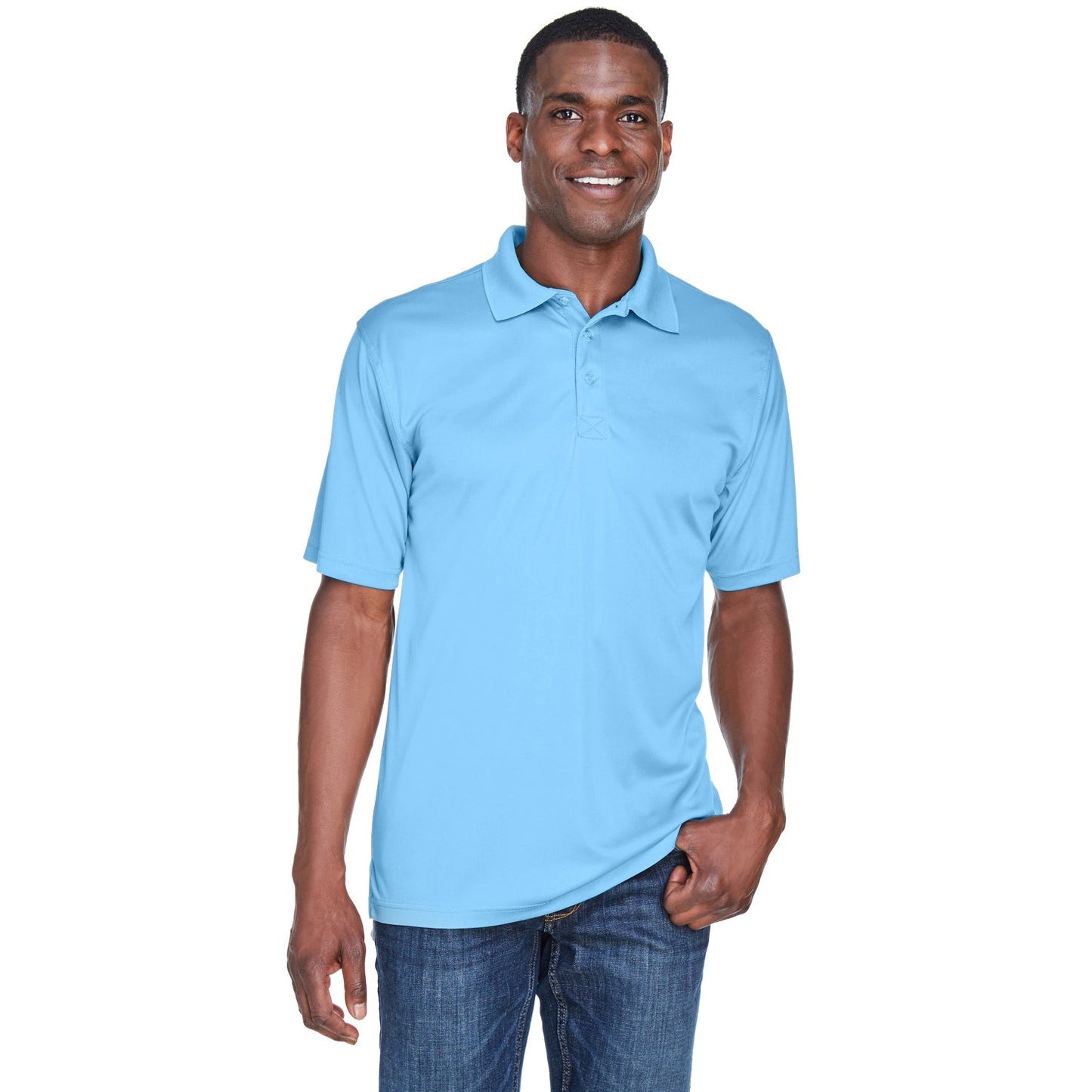 Black Polo Shirt - UltraClub - Cool Dry Fabric