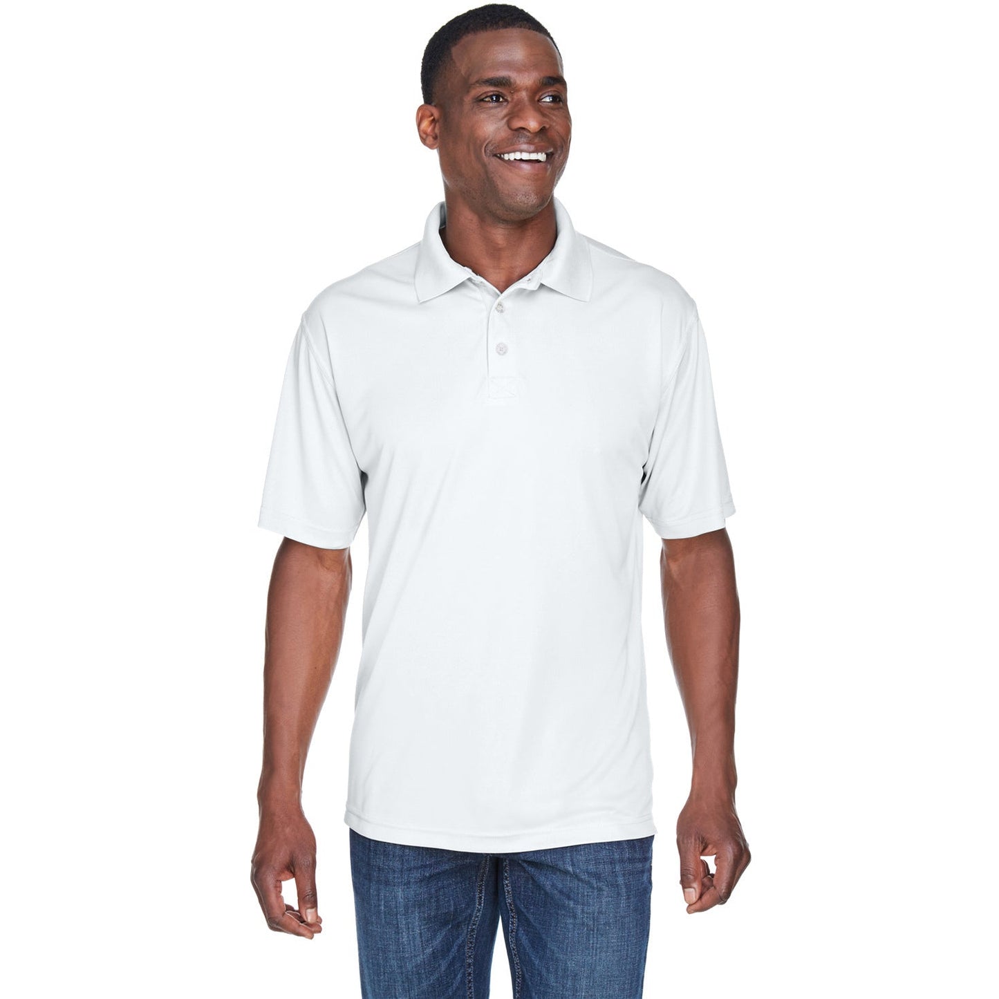 Black Polo Shirt - UltraClub - Cool Dry Fabric