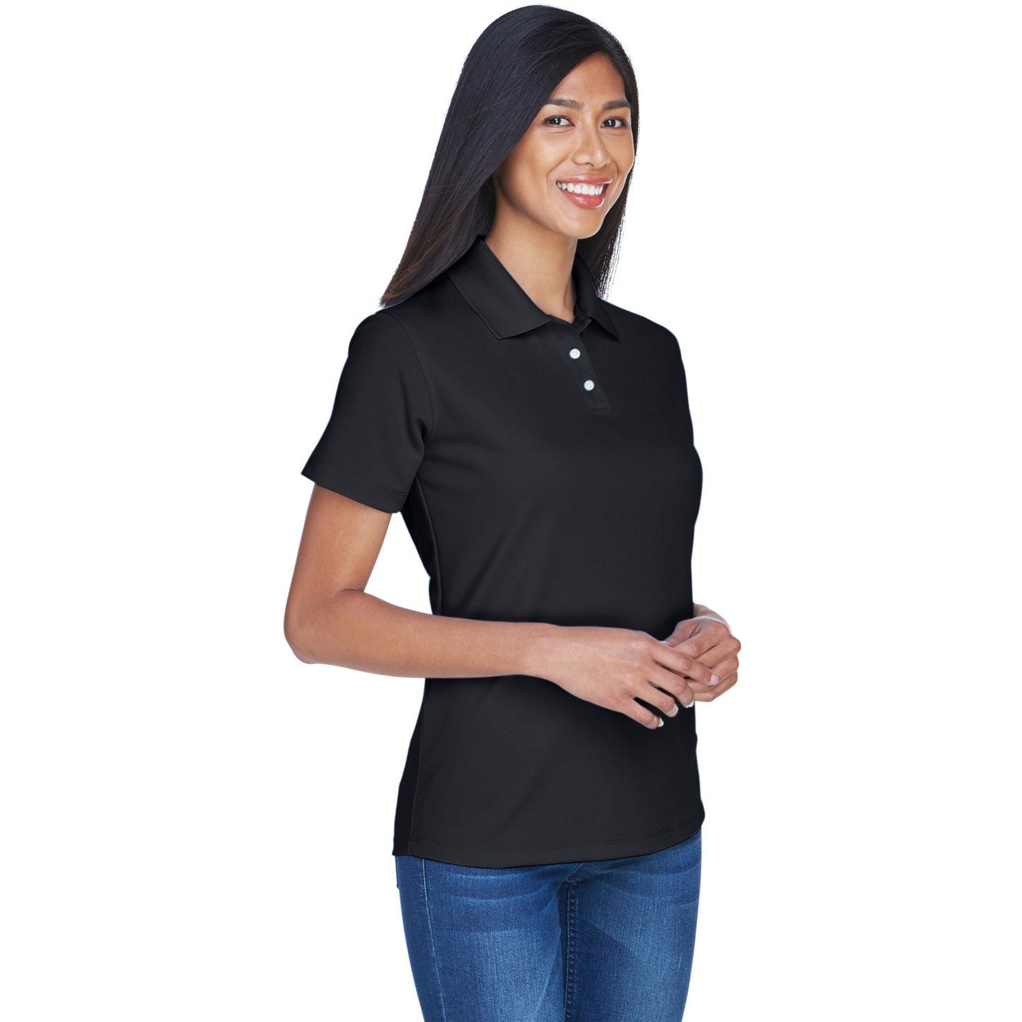 Black Polo Shirt - UltraClub - Moisture-Wicking Quality