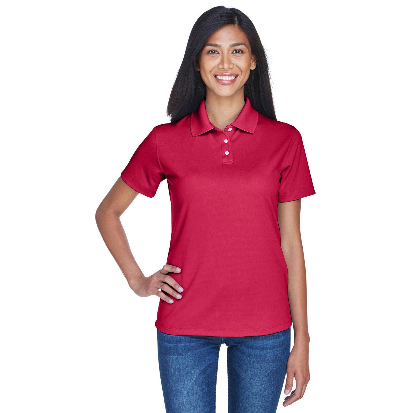 Black Polo Shirt - UltraClub - Moisture-Wicking Quality