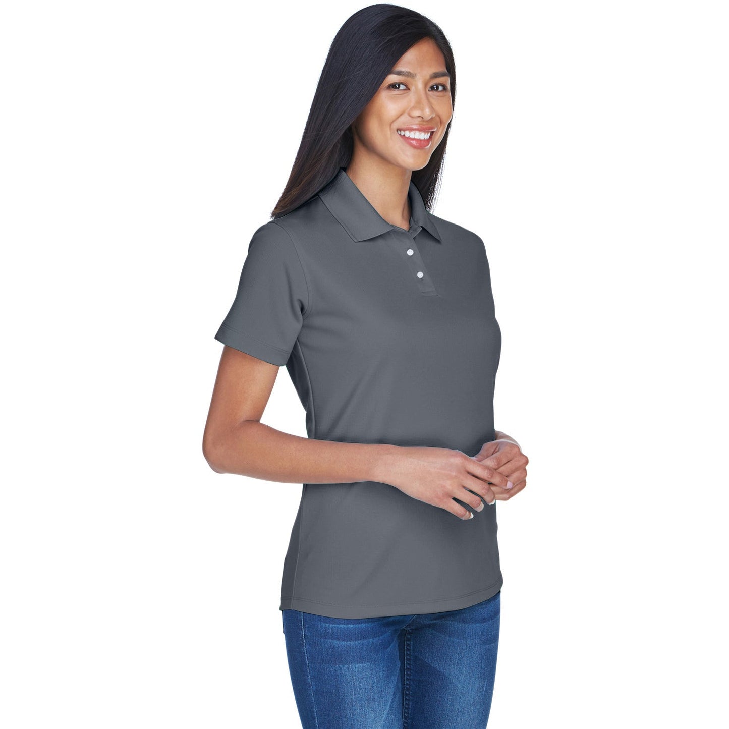 Black Polo Shirt - UltraClub - Moisture-Wicking Quality
