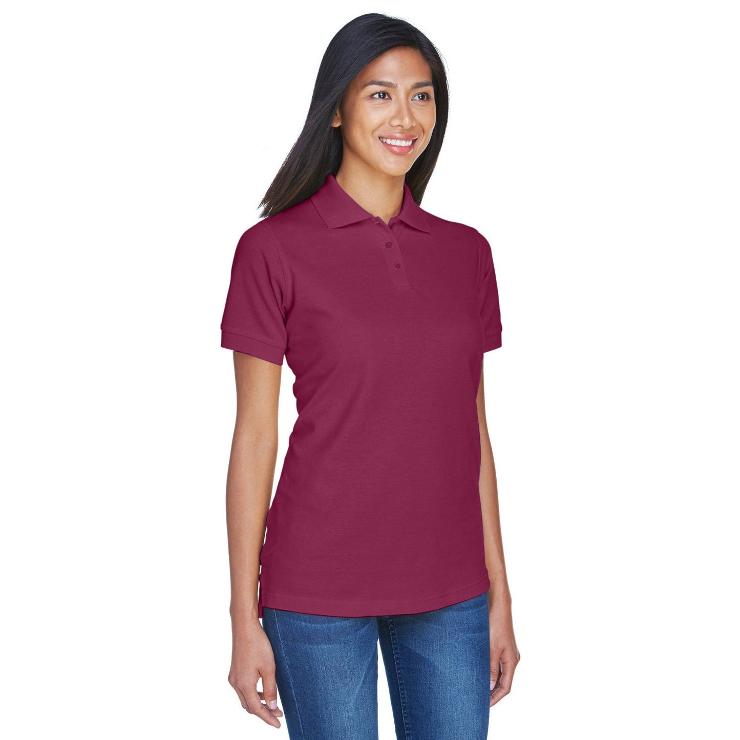 Black Polo Shirt - UltraClub - Classic Pique Cotton