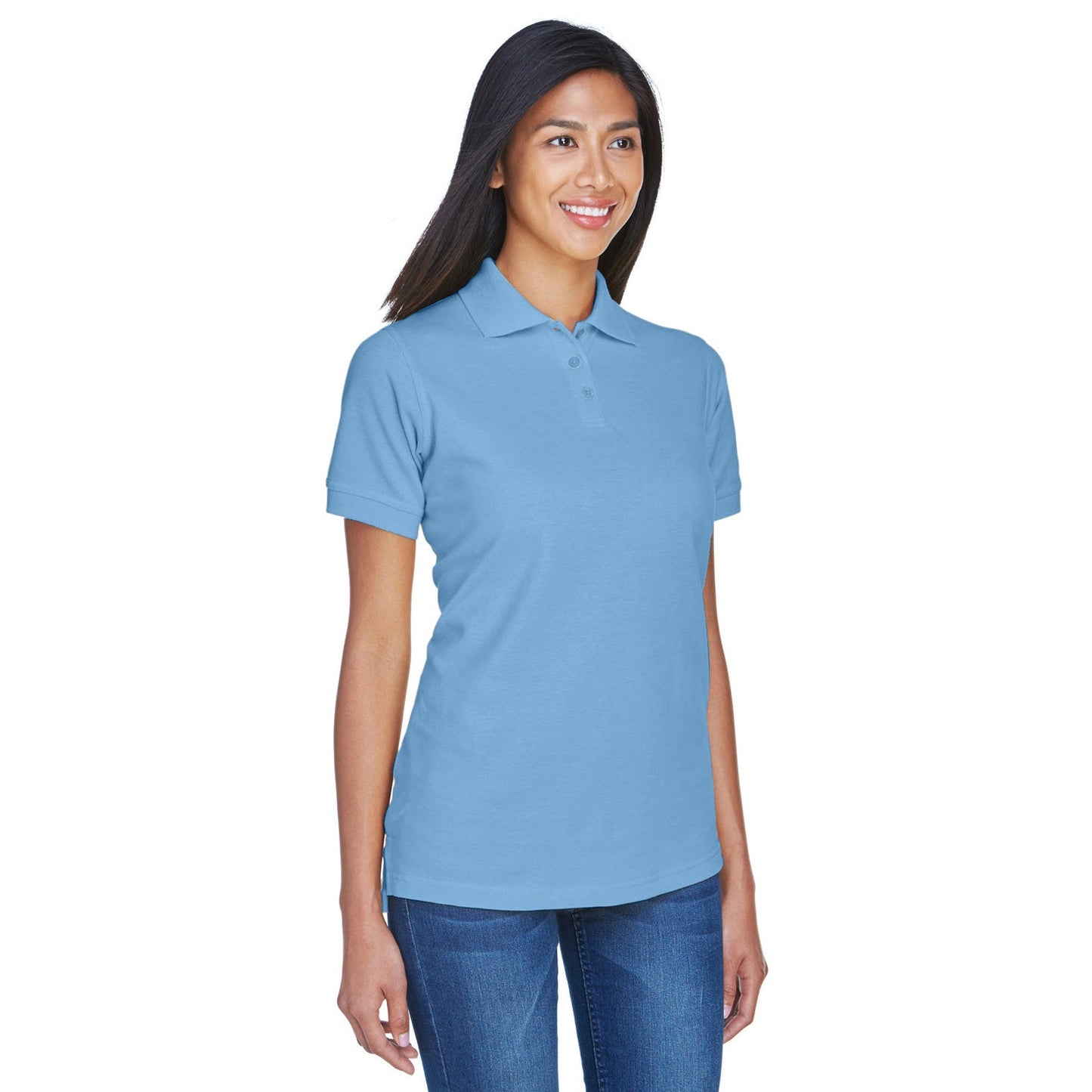 Black Polo Shirt - UltraClub - Classic Pique Cotton