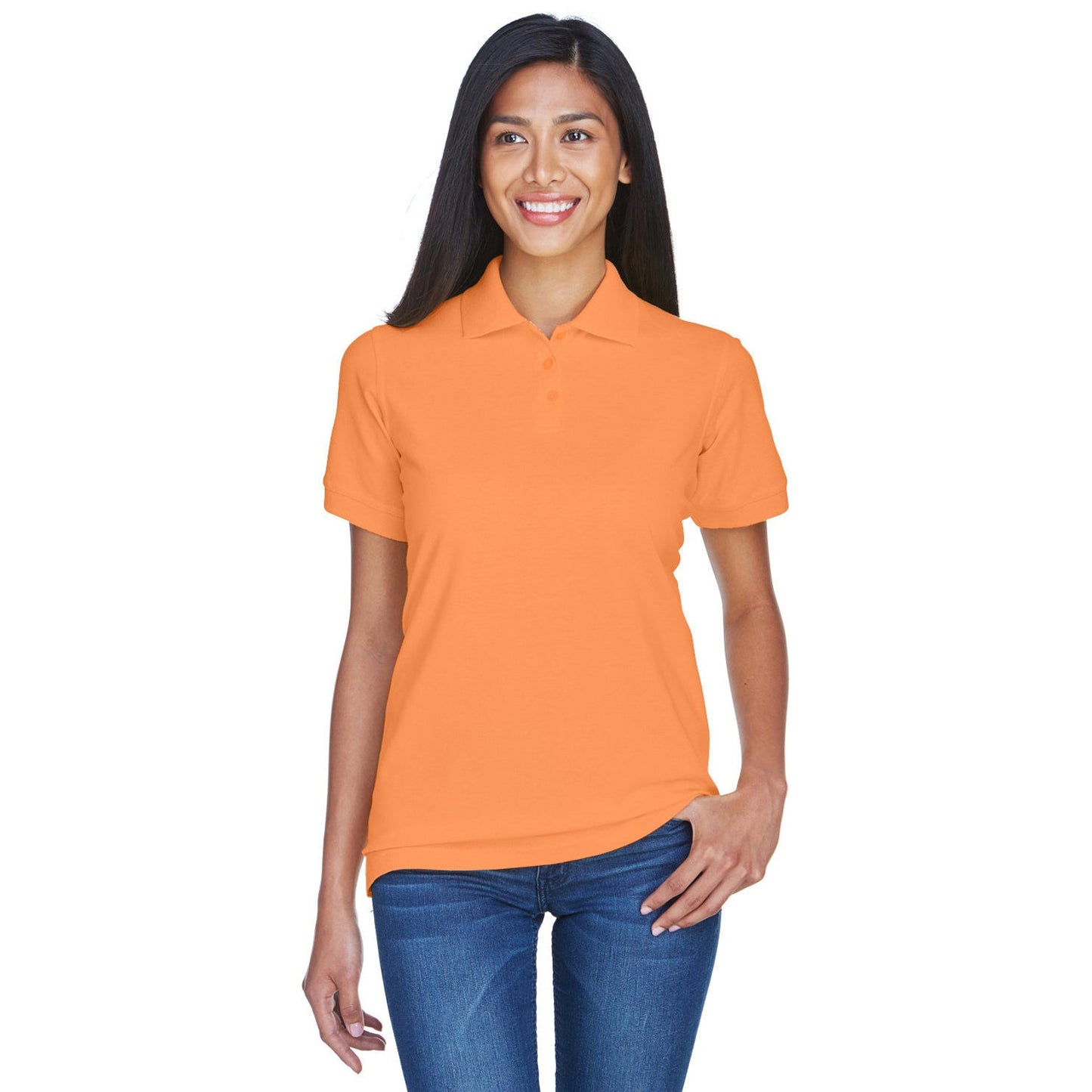 Black Polo Shirt - UltraClub - Classic Pique Cotton