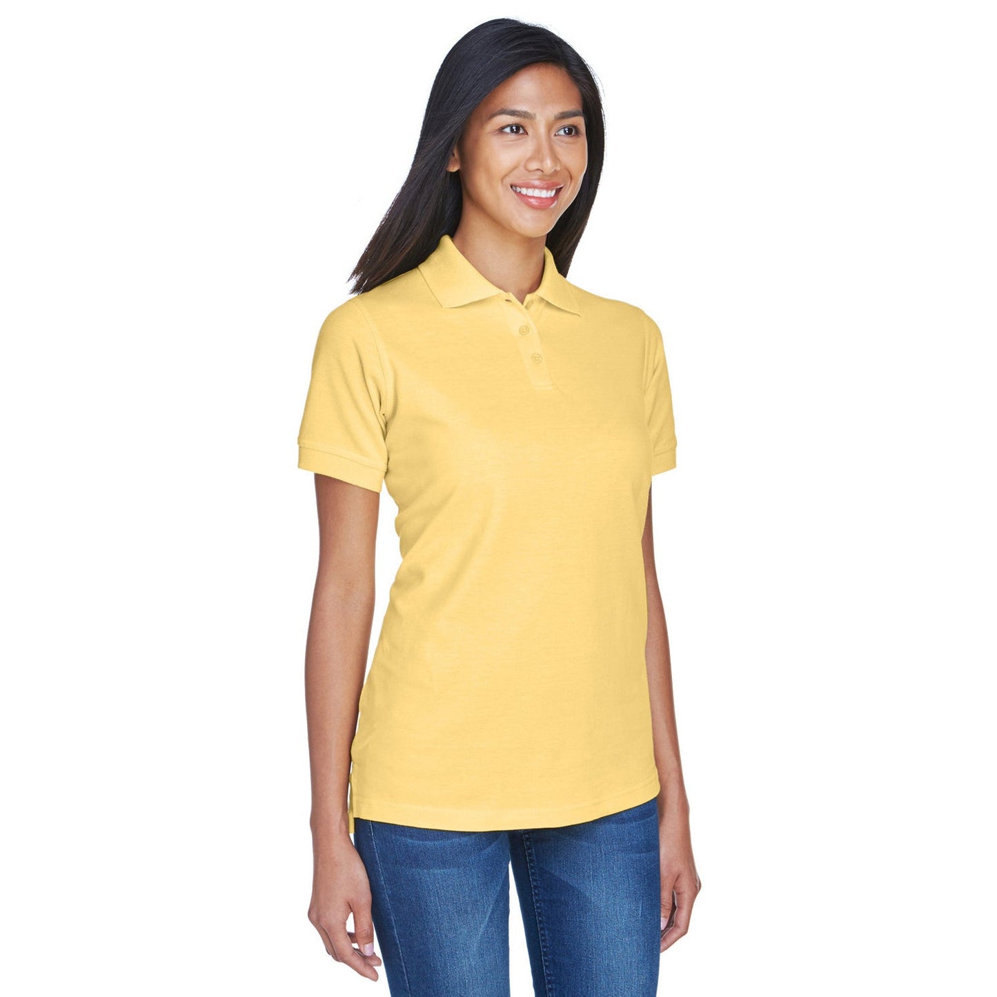 Black Polo Shirt - UltraClub - Classic Pique Cotton