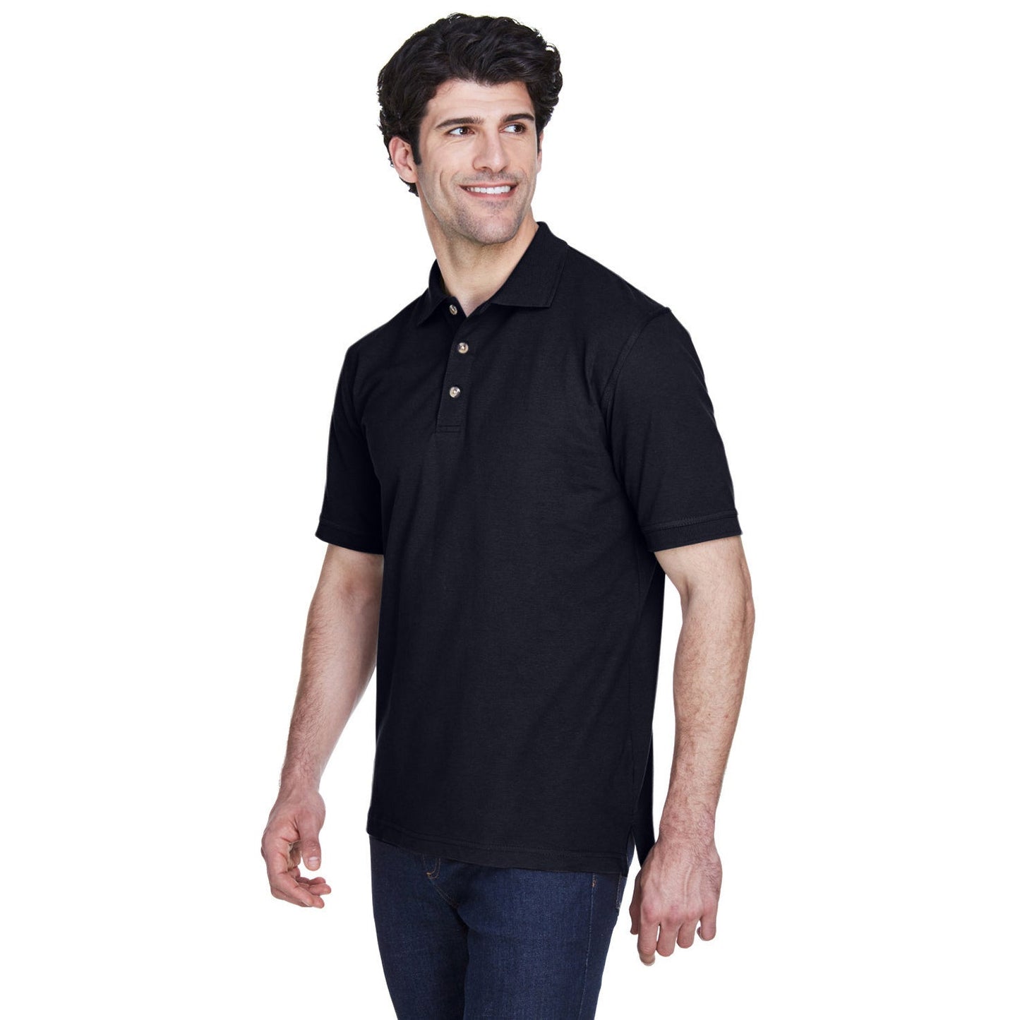 Black Polo Shirt - UltraClub - Classic Fit