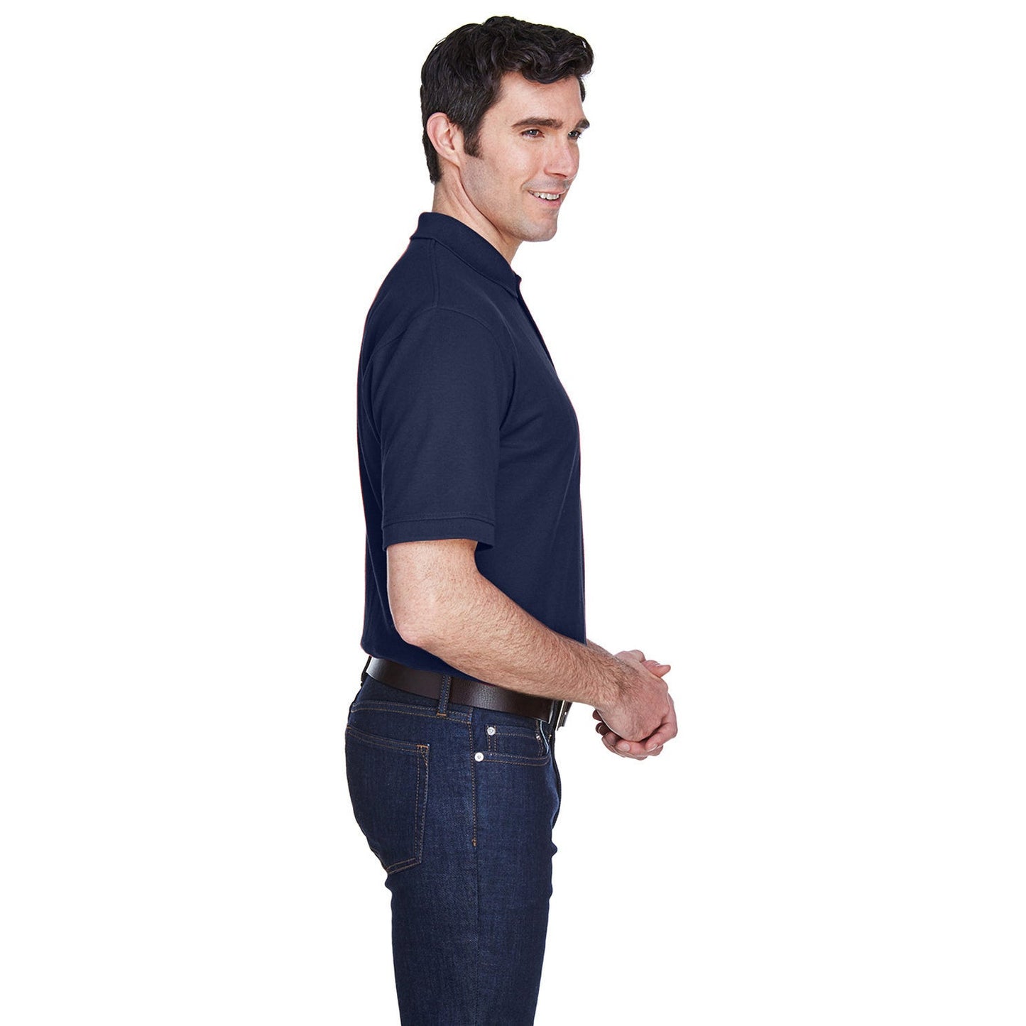 Black Polo Shirt - UltraClub - Stylish Pique Design