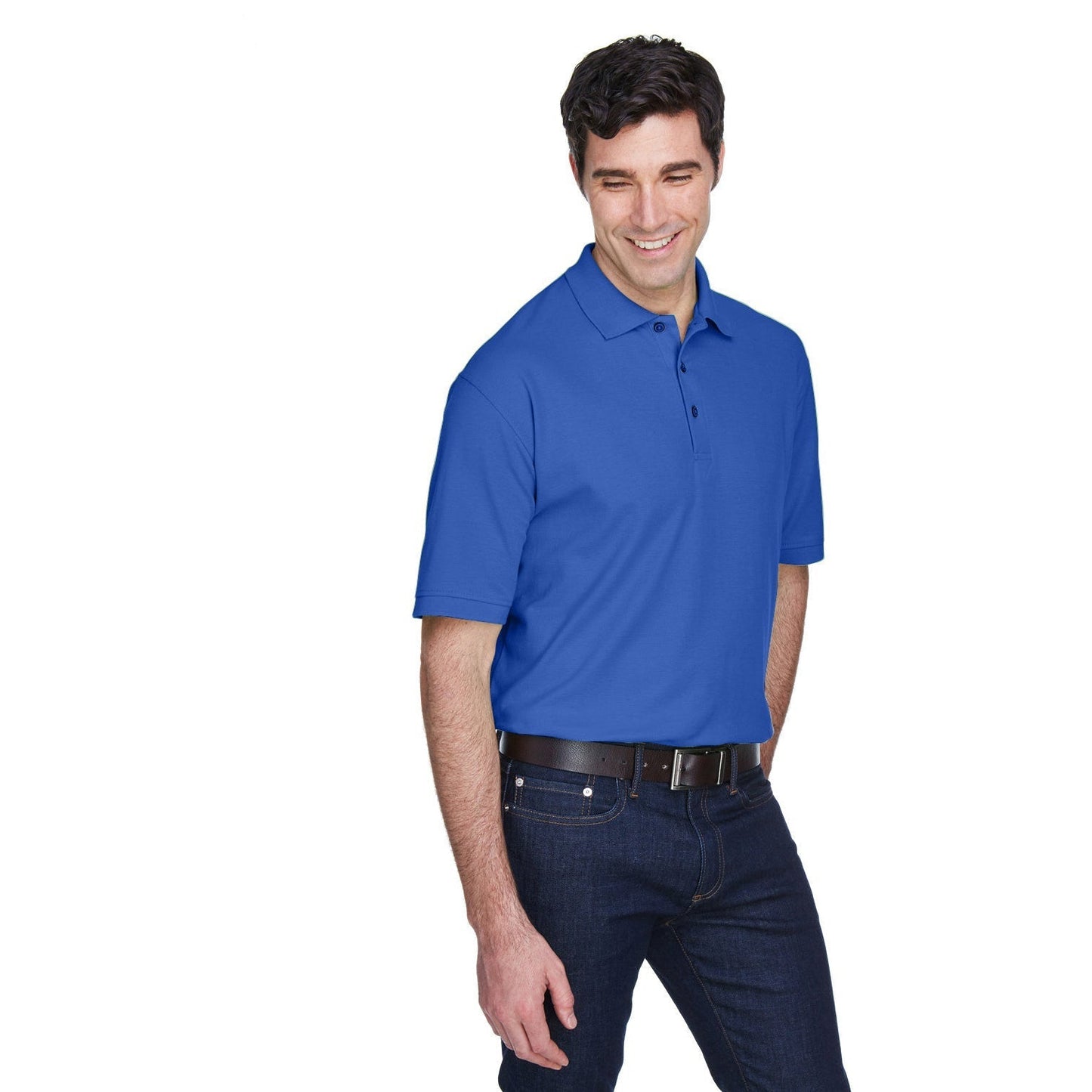 Black Polo Shirt - UltraClub - Stylish Pique Design