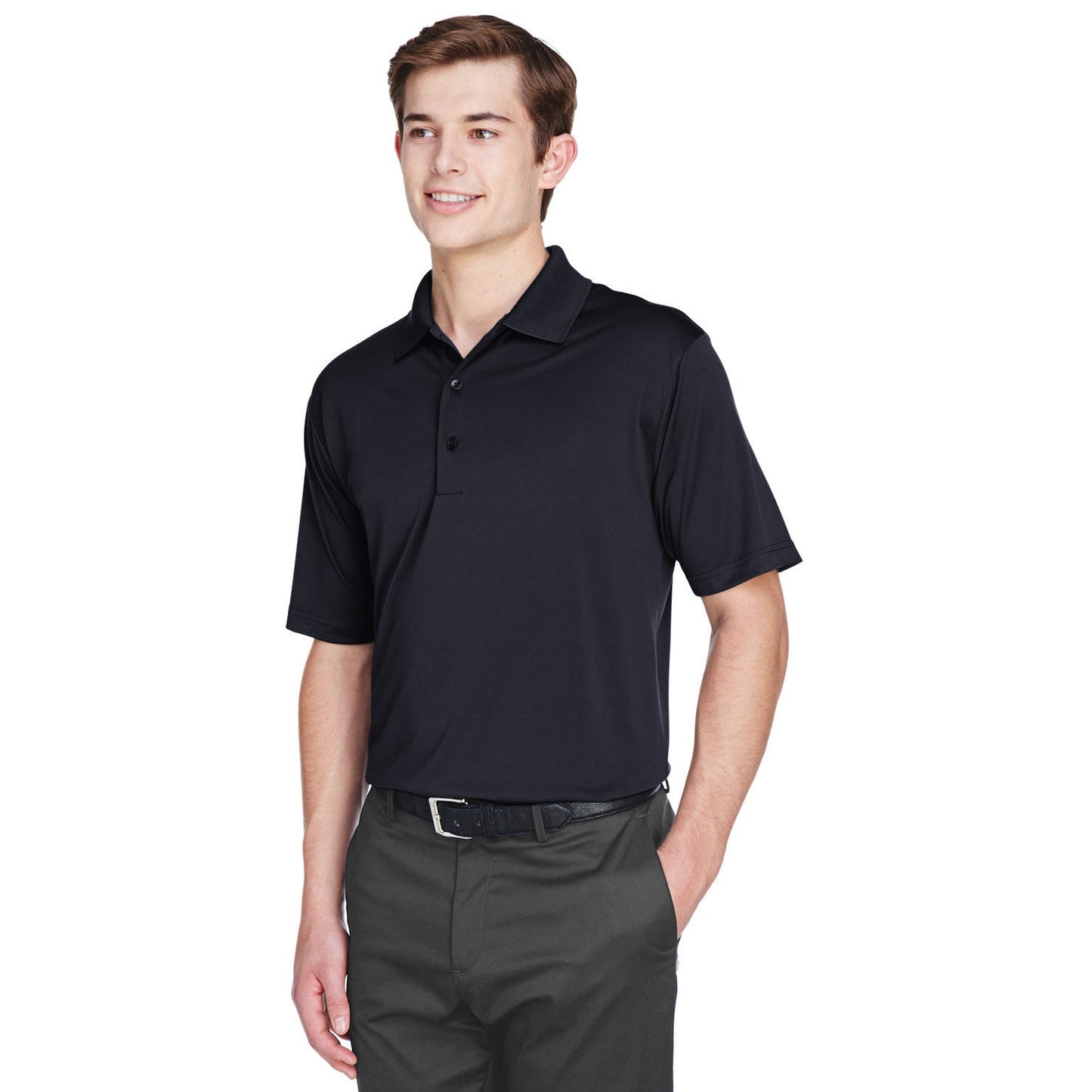 Black Polo Shirt - UltraClub - Moisture-Wicking