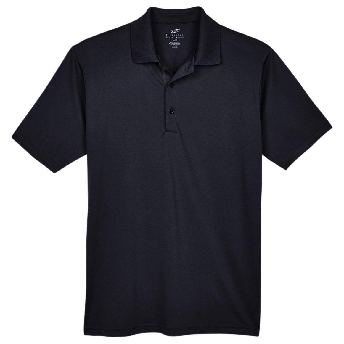 Black Polo Shirt - UltraClub - Moisture-Wicking