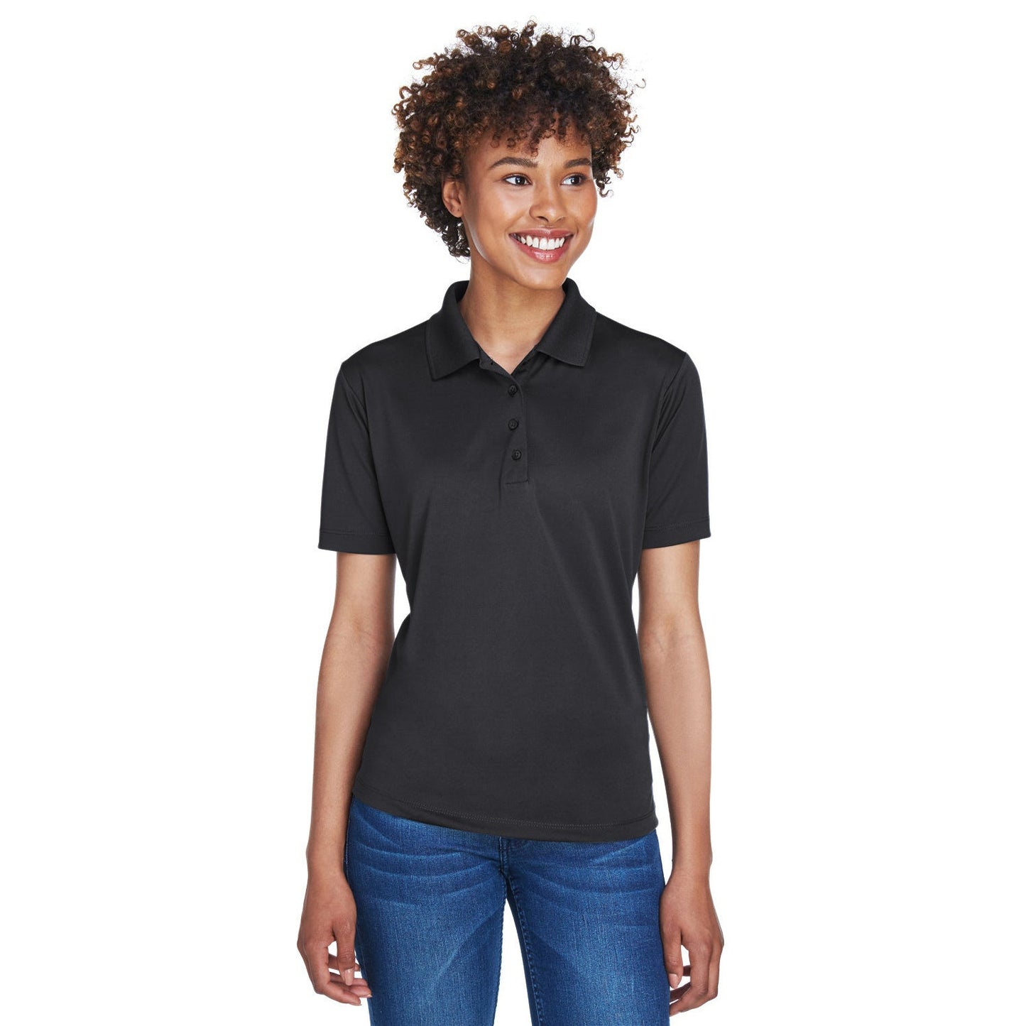 Black Polo Shirt - UltraClub - Moisture-Wicking