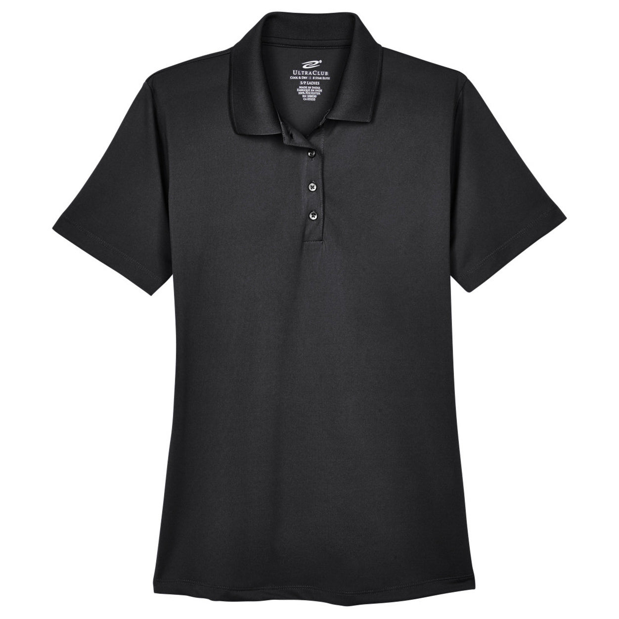 Black Polo Shirt - UltraClub - Moisture-Wicking