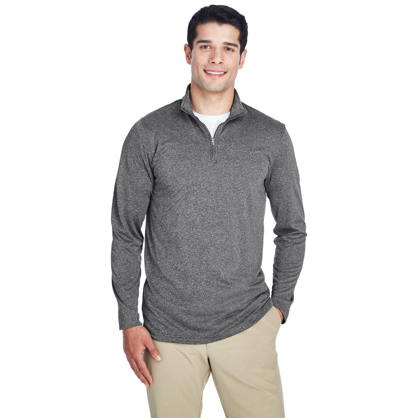 Black Heather Sweatshirt - UltraClub - Moisture-Wicking