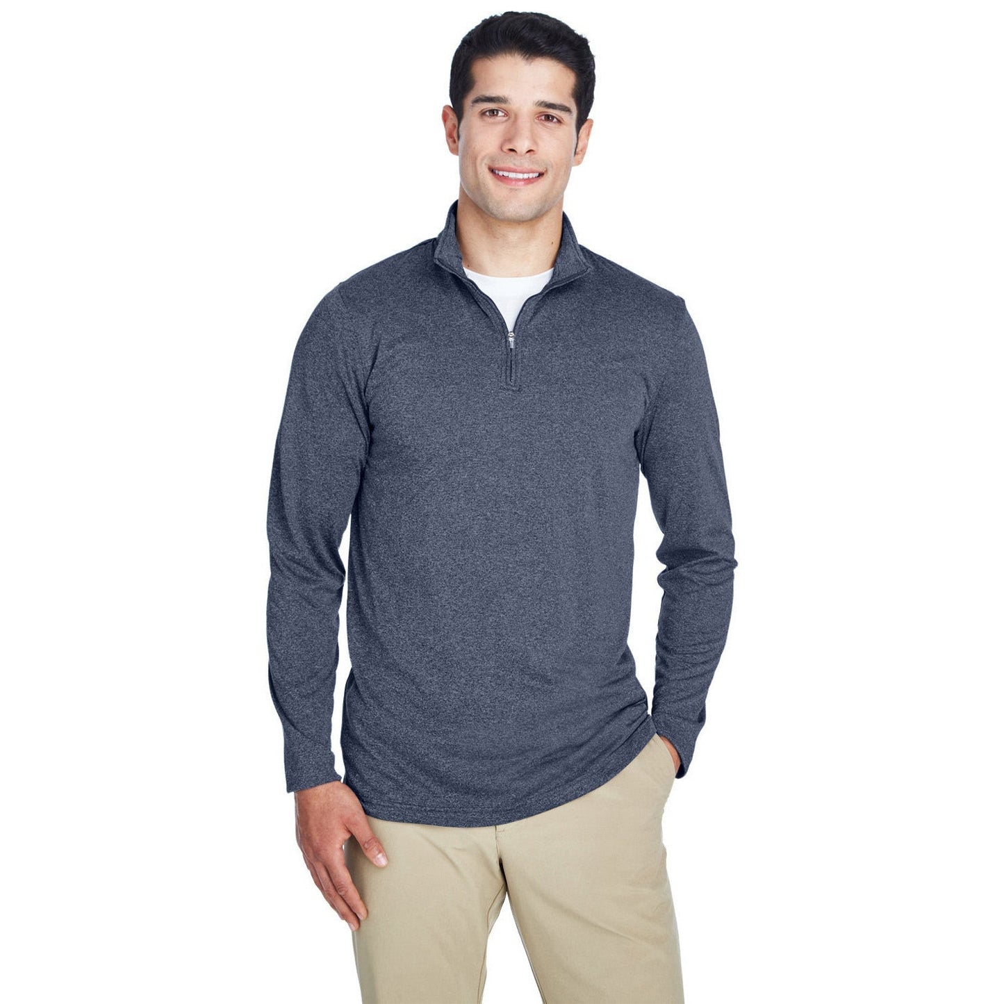 Black Heather Sweatshirt - UltraClub - Moisture-Wicking