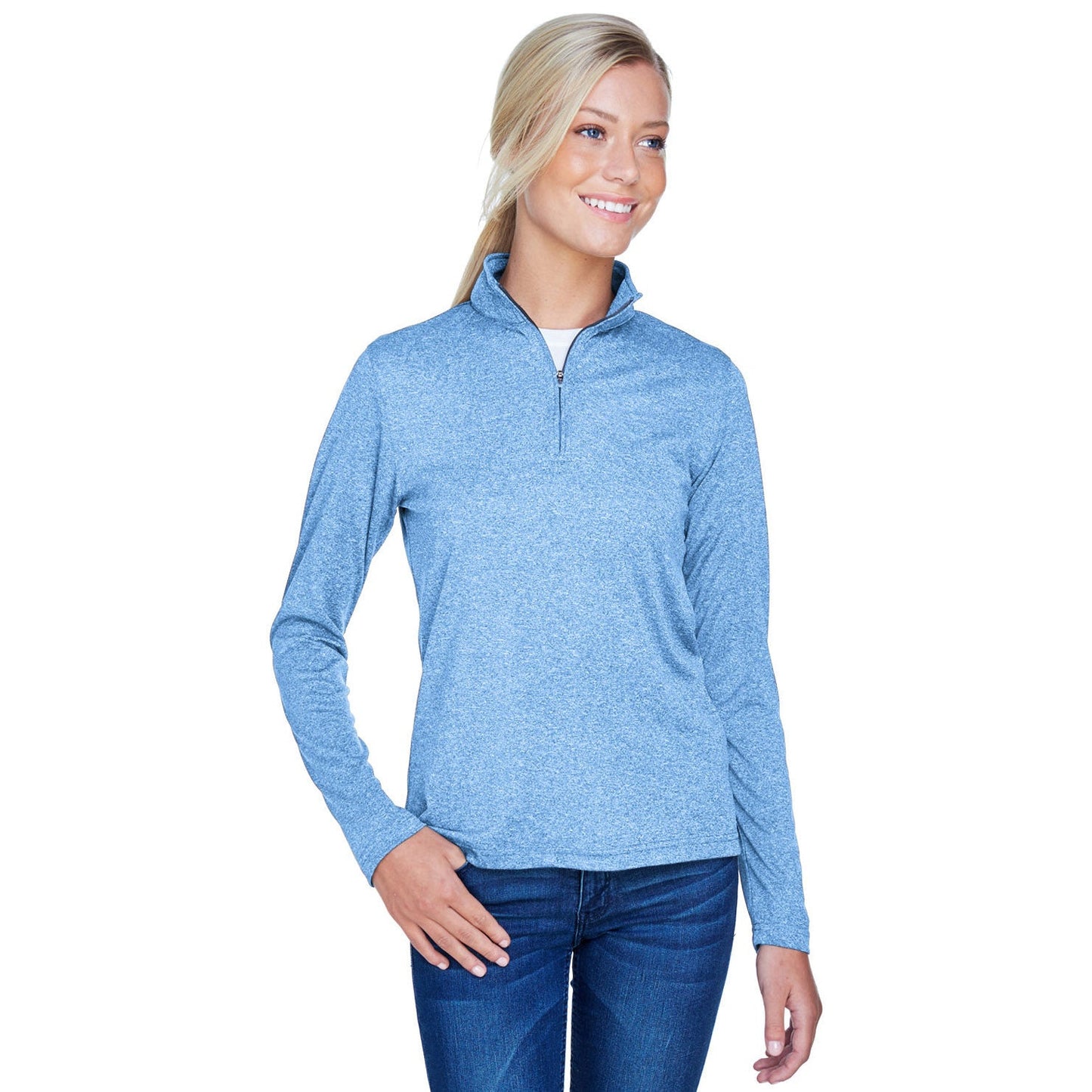 Black Heather Sweatshirt - UltraClub - Moisture Wicking