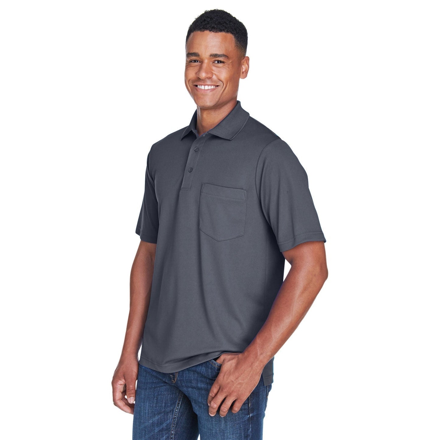 Black Polo Shirt - Core 365 - Performance Fabric