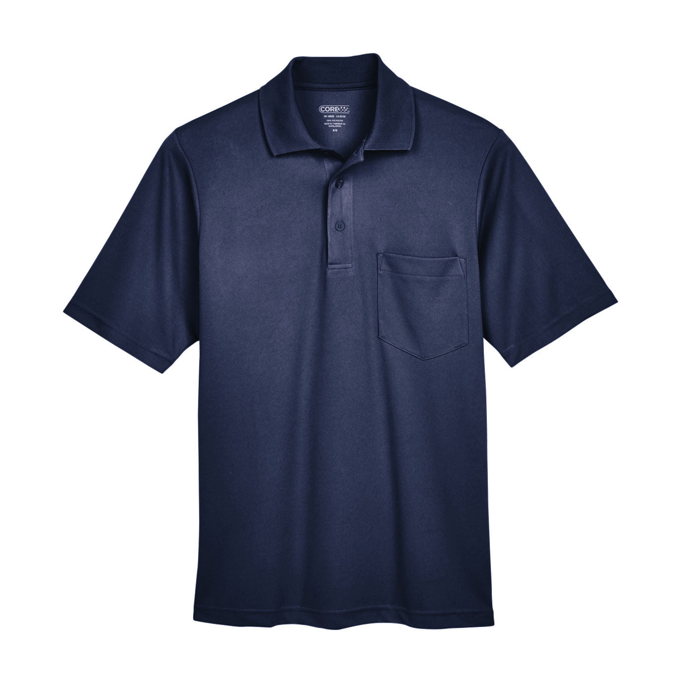 Black Polo Shirt - Core 365 - Performance Fabric