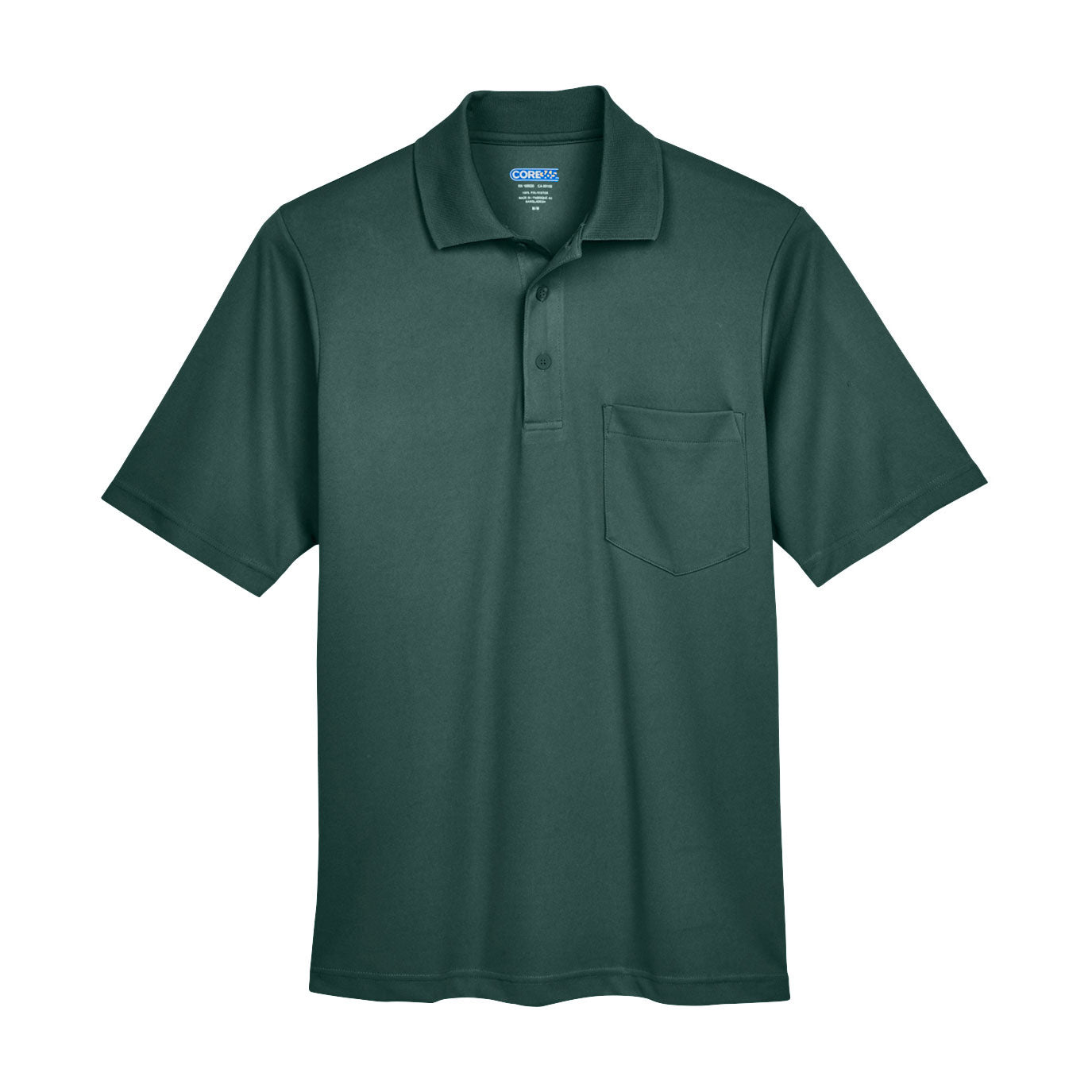 Black Polo Shirt - Core 365 - Performance Fabric