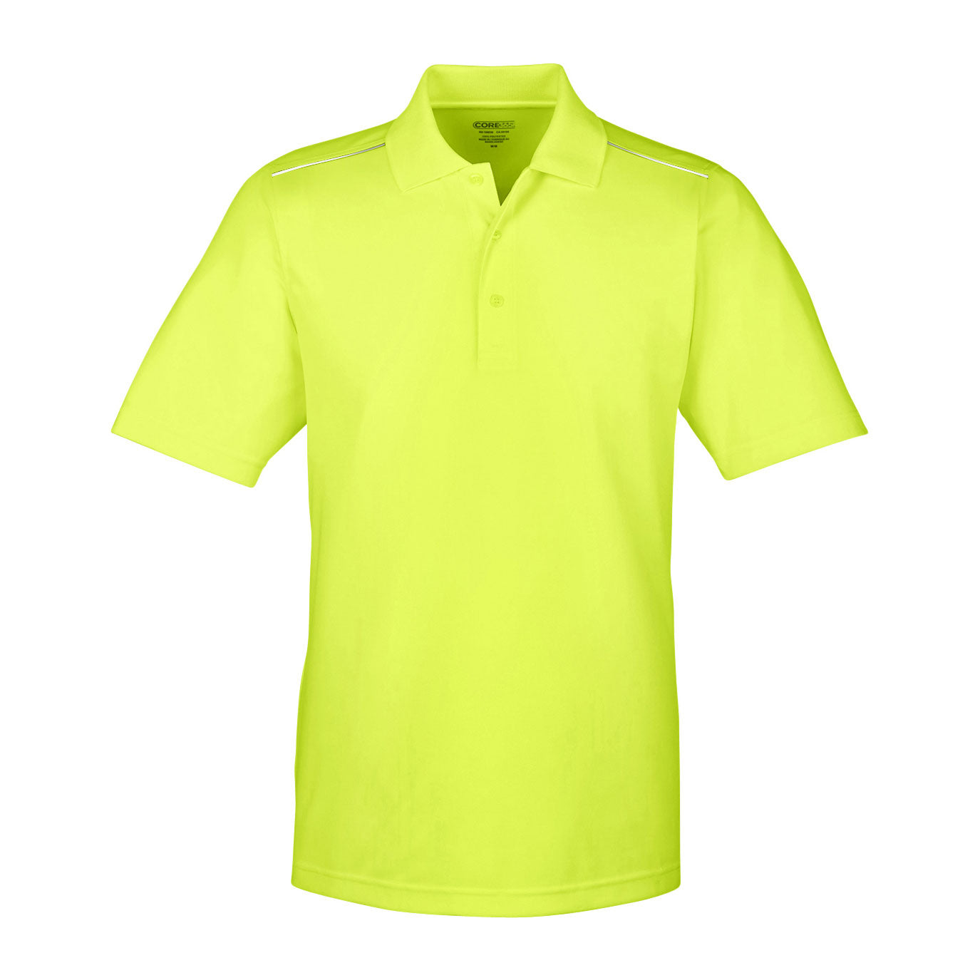 Black Polo Shirt - Core 365 - Reflective Piping Performance