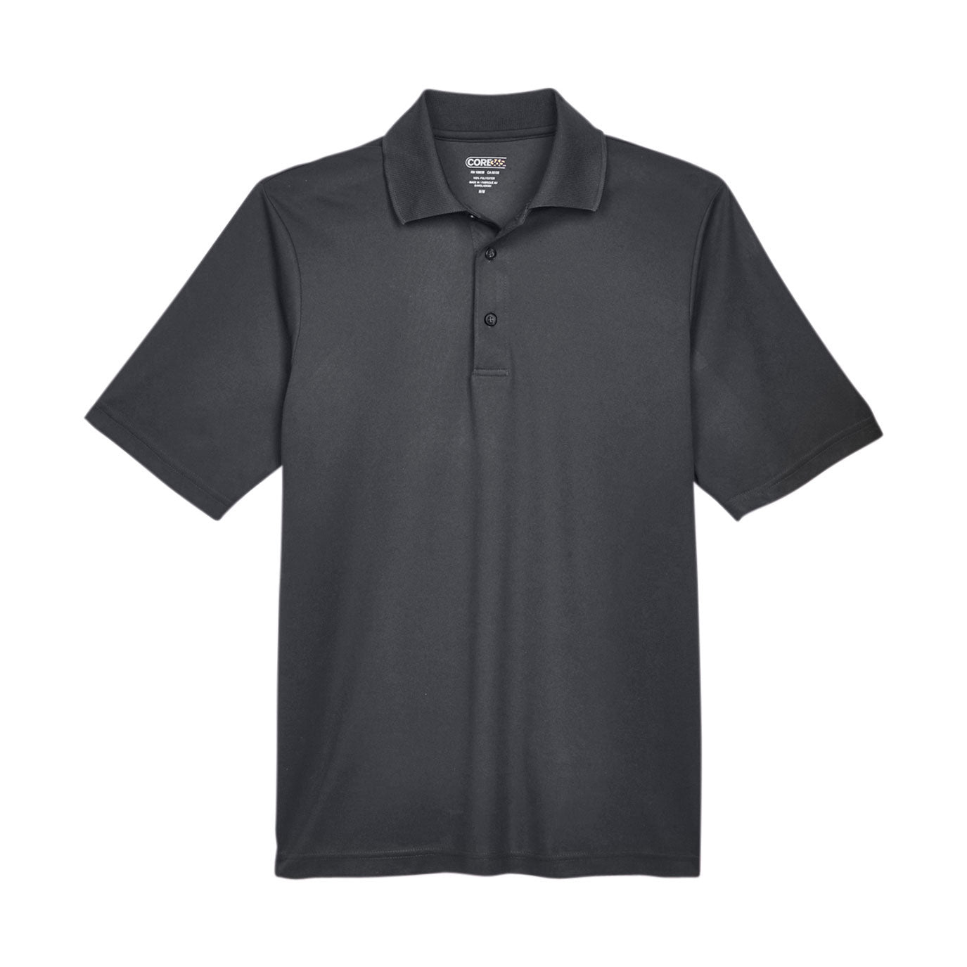 Black Performance Polo - Core 365 - Moisture Wicking