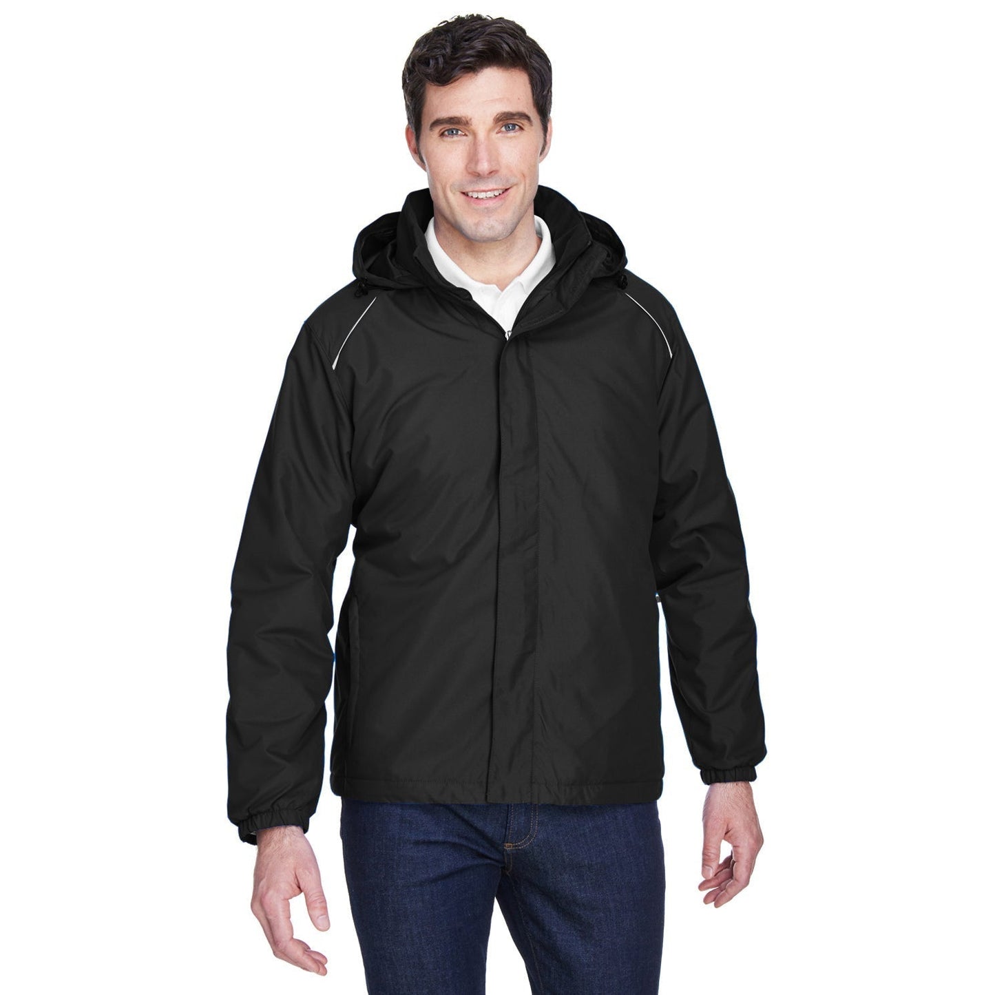 Black Insulated Jacket - Core 365 - Weather Resistant