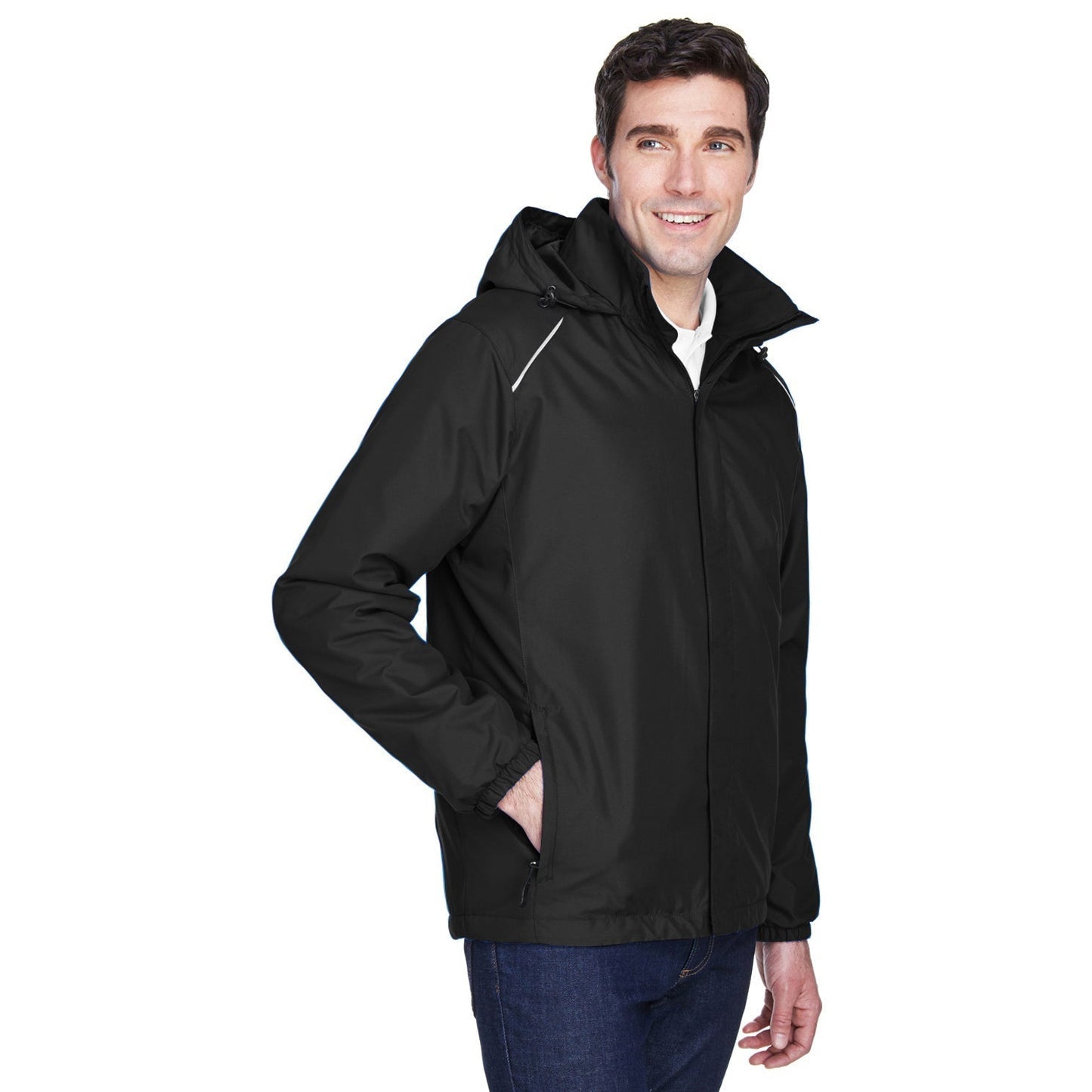 Black Insulated Jacket - Core 365 - Weather Resistant