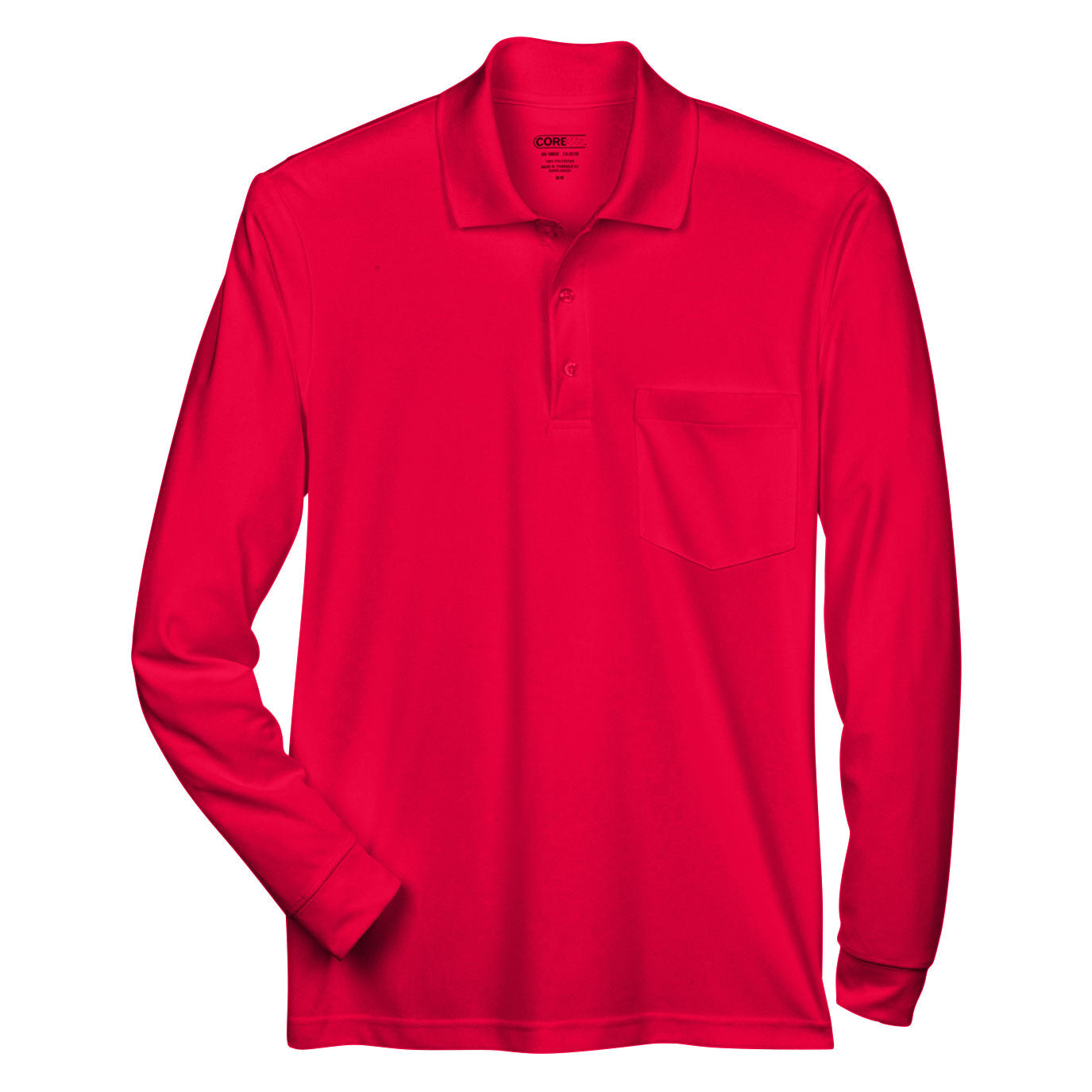 Black Performance Polo - Core 365 - Moisture Wicking