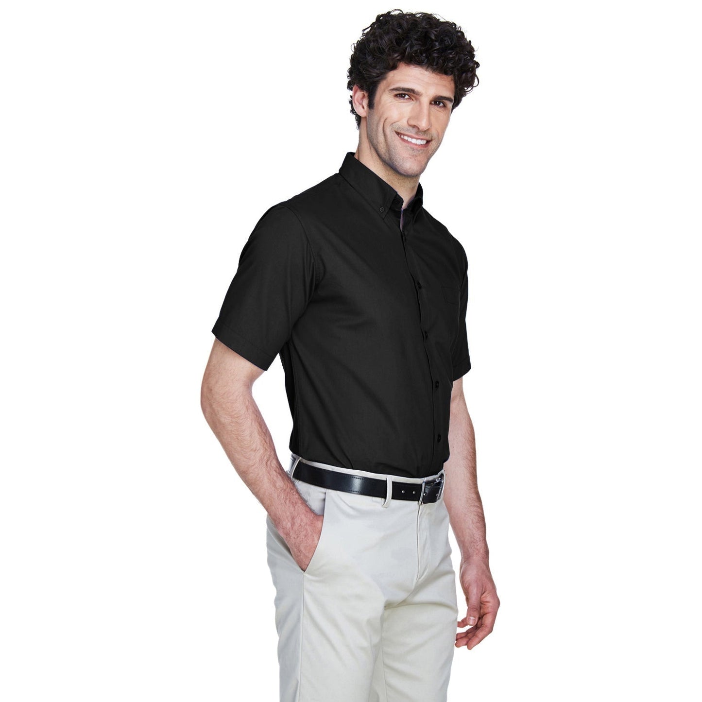 Black Button Up Shirts - Core 365 - Comfortable Twill