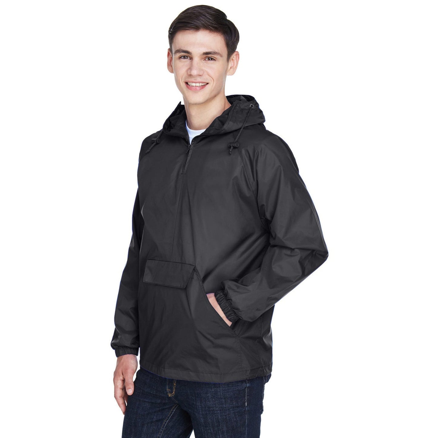 Black Jackets - UltraClub - Hooded Pullover Pack Away