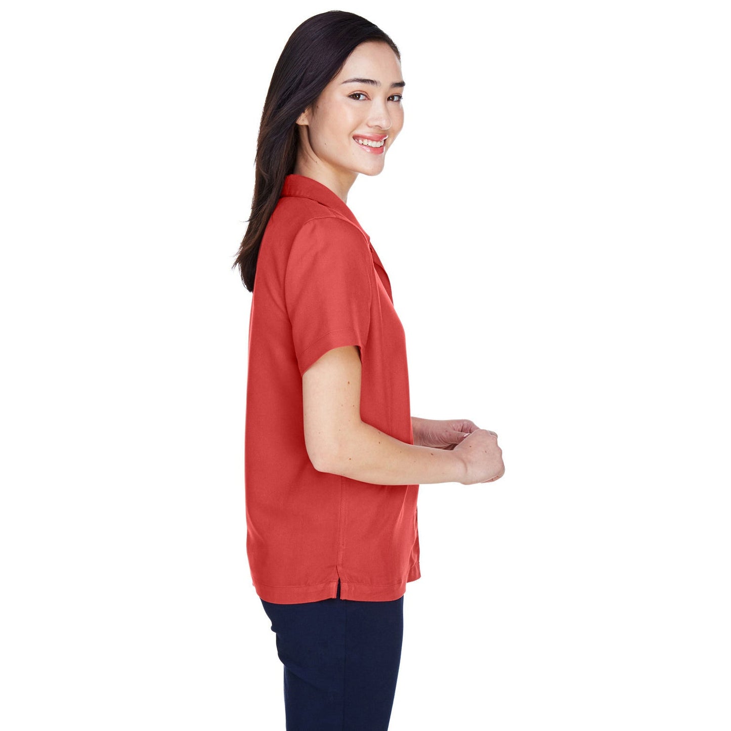 Brick Button Up Shirts - UltraClub - Soft Microfiber