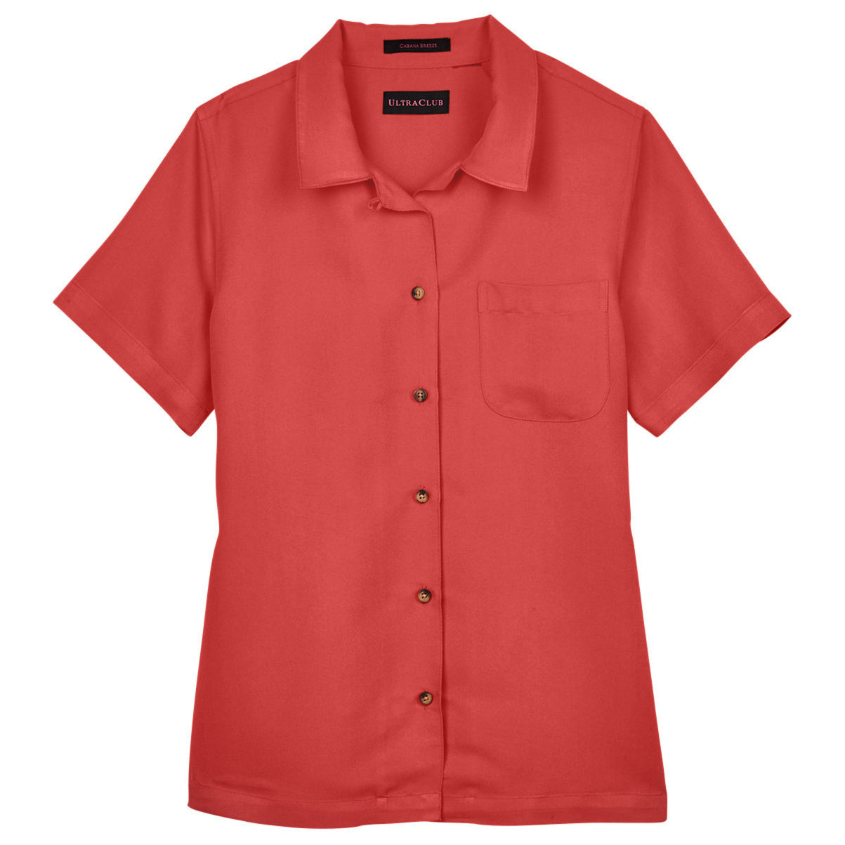 Brick Button Up Shirts - UltraClub - Soft Microfiber