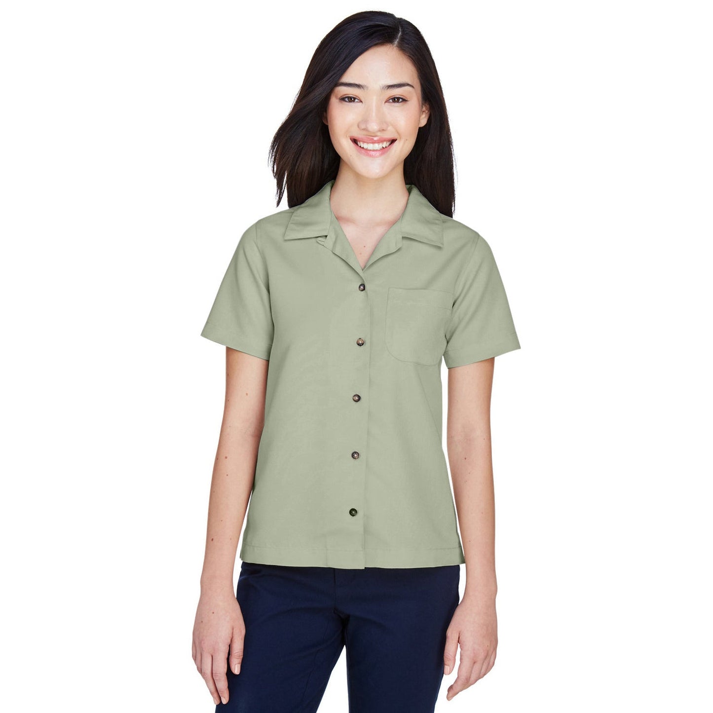 Brick Button Up Shirts - UltraClub - Soft Microfiber