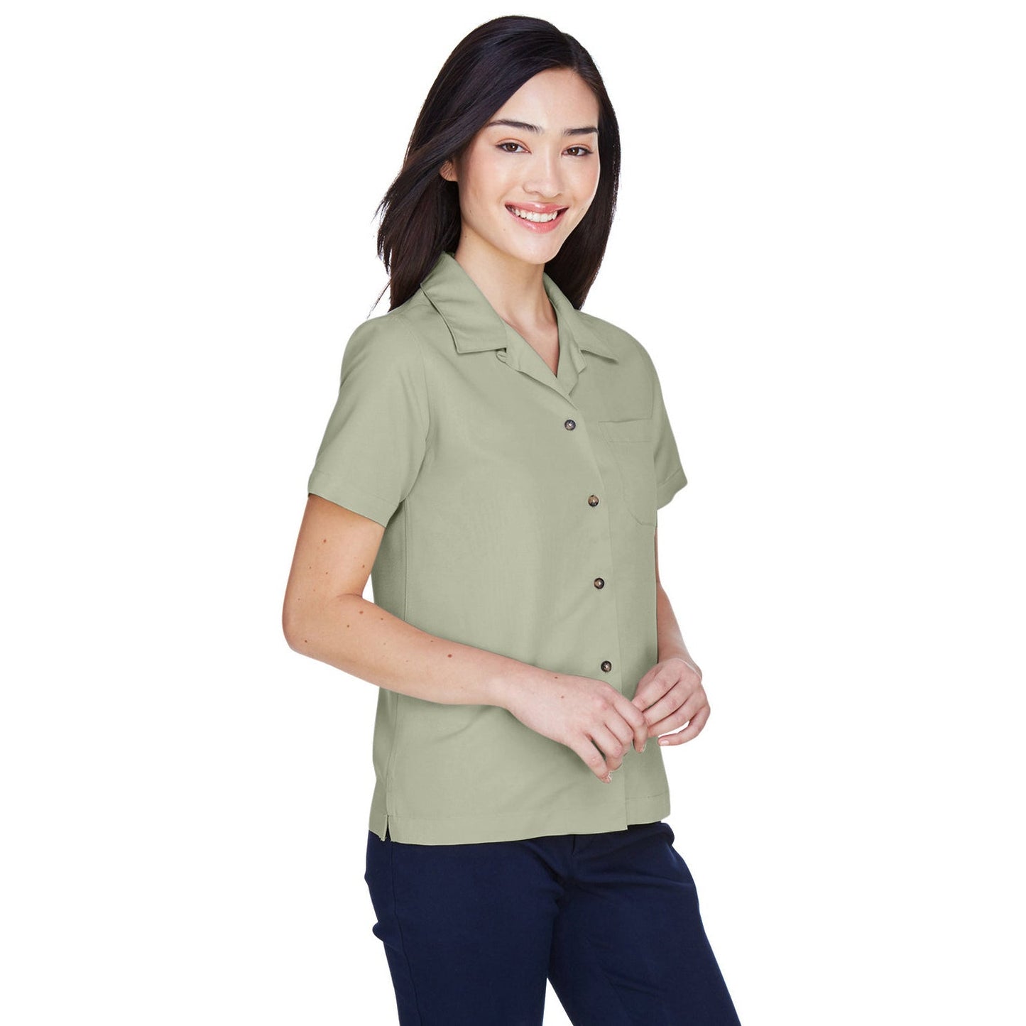 Brick Button Up Shirts - UltraClub - Soft Microfiber