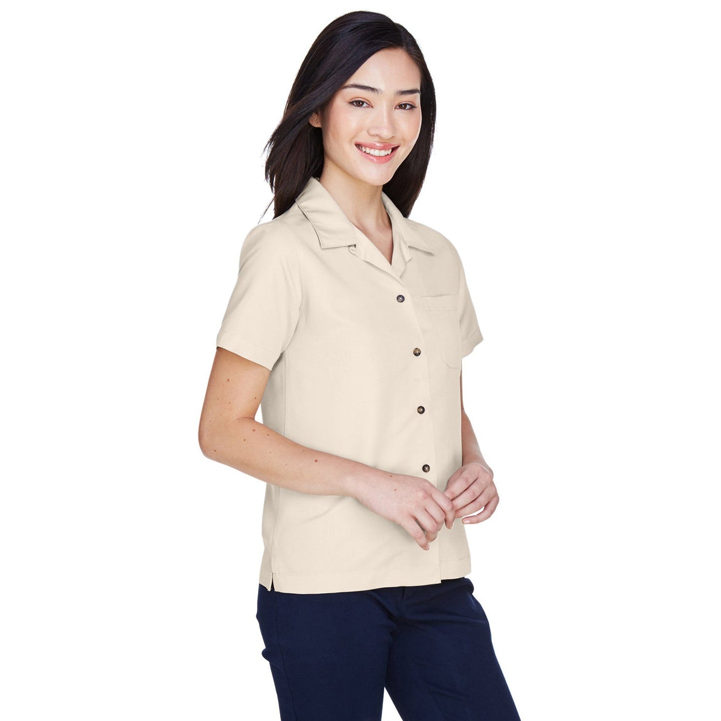 Brick Button Up Shirts - UltraClub - Soft Microfiber