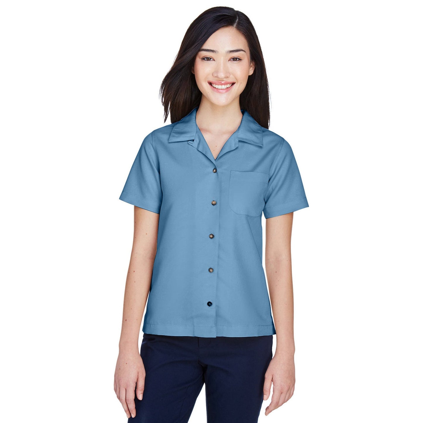 Brick Button Up Shirts - UltraClub - Soft Microfiber