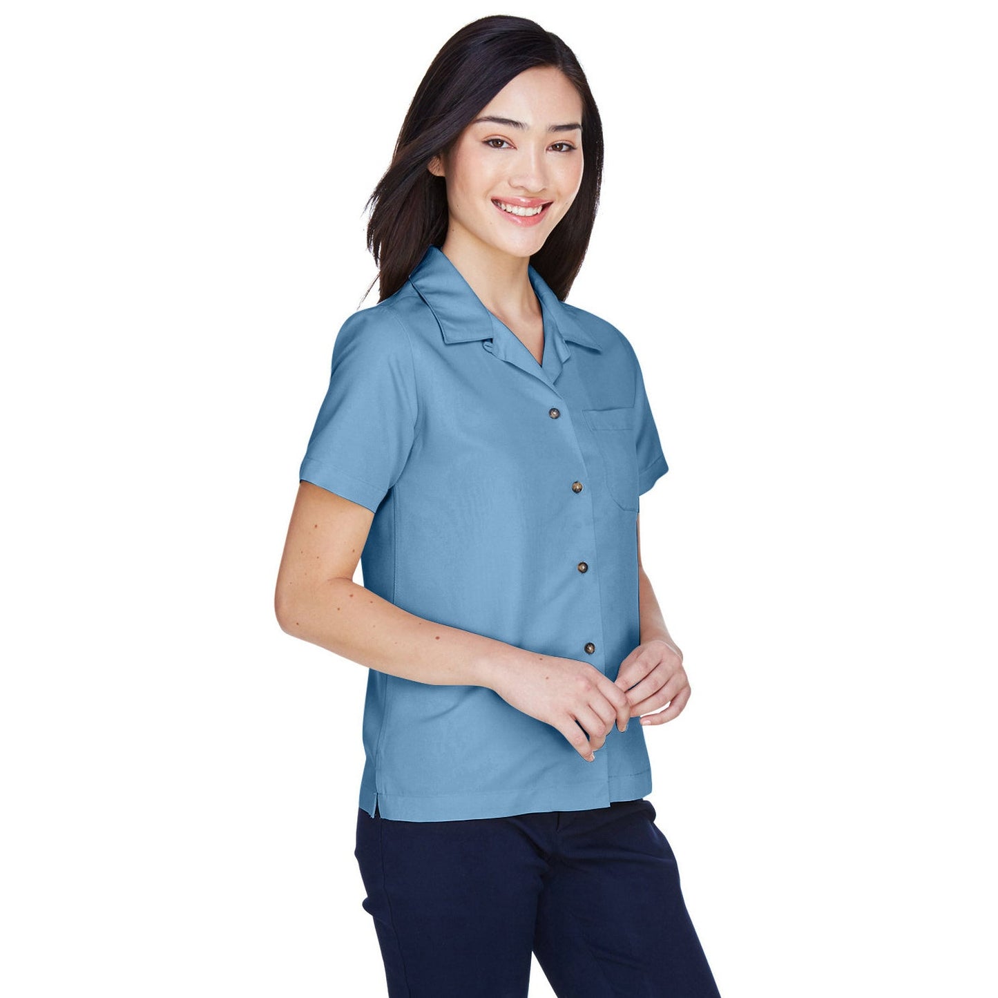 Brick Button Up Shirts - UltraClub - Soft Microfiber