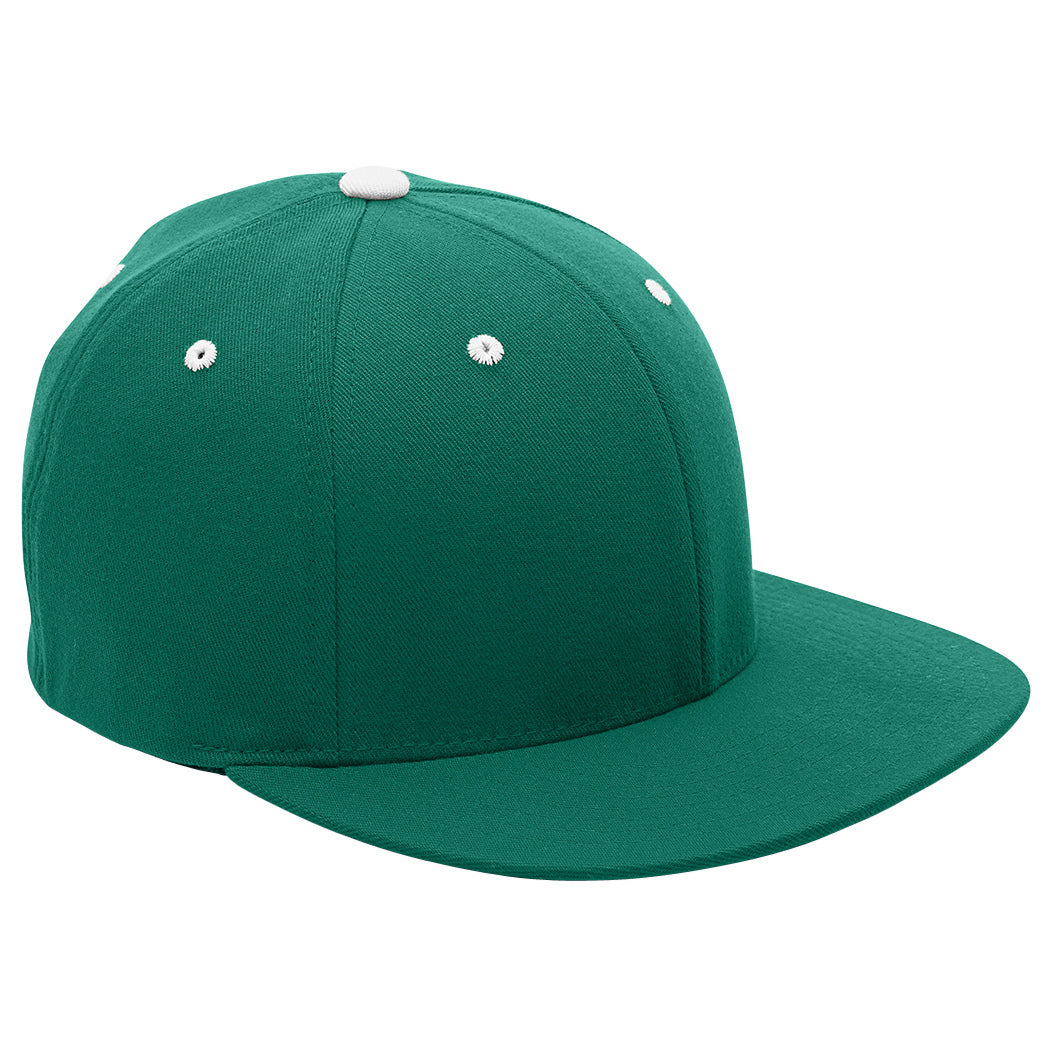 Sport Athletic Gold/White Flat Brim Hat - Team 365 - Stretch Fit