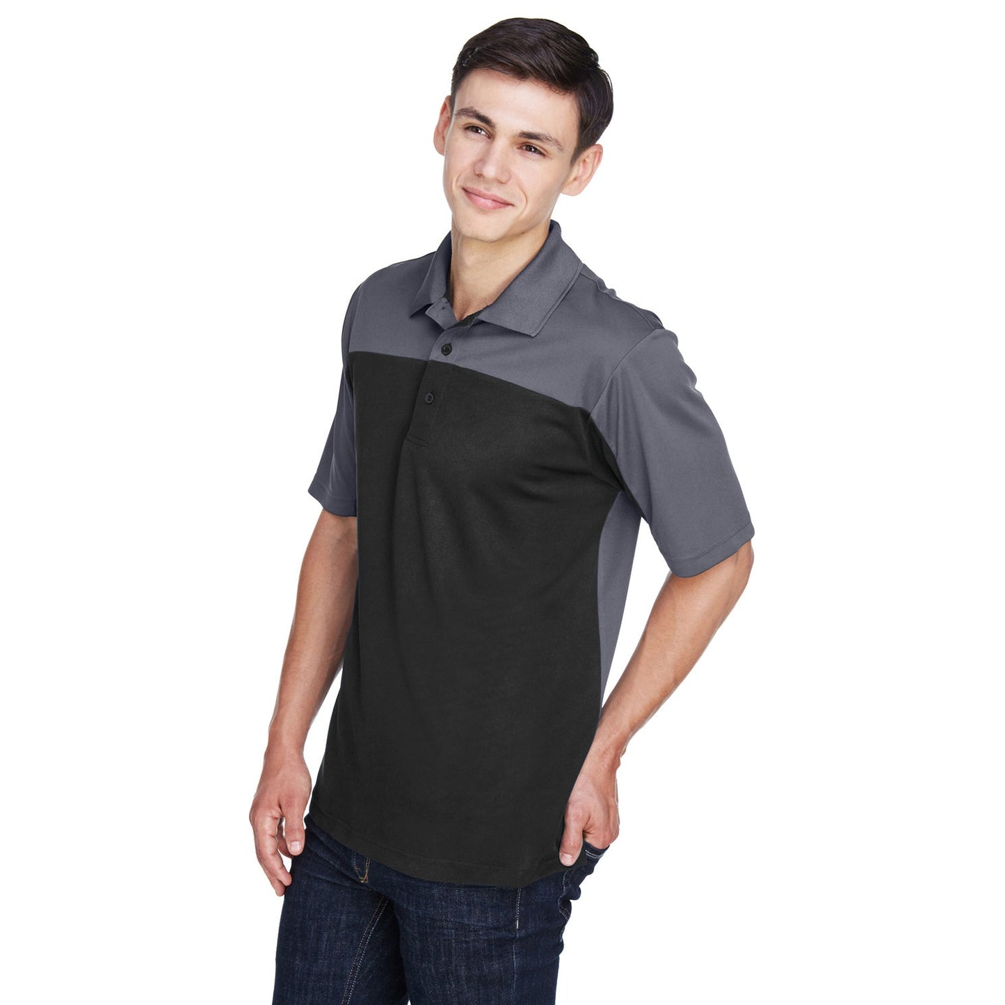 Black/Carbon Polo Shirt - Core 365 - Moisture-Wicking