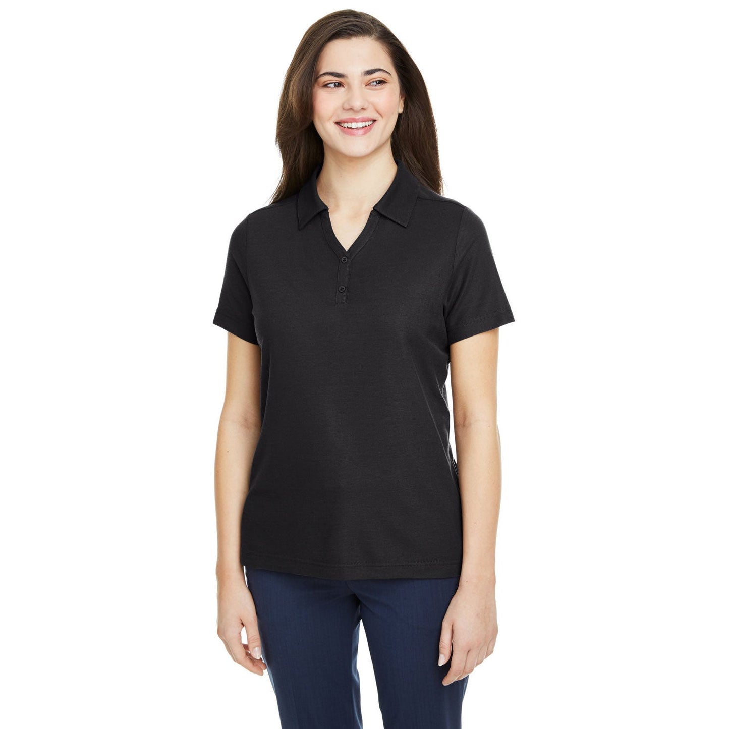Black Polo Shirts - Core 365 - Soft Polyester Pique