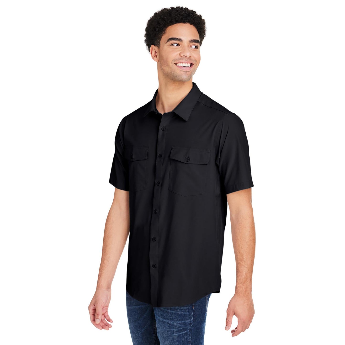 Black Button Up Shirts - Core 365 - Quick Dry Performance