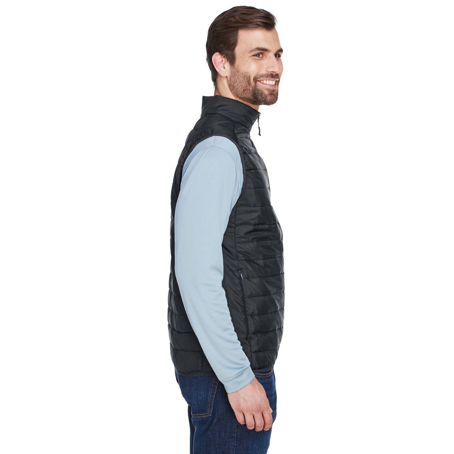 Black Puffer Vest - Core 365 - Packable Design