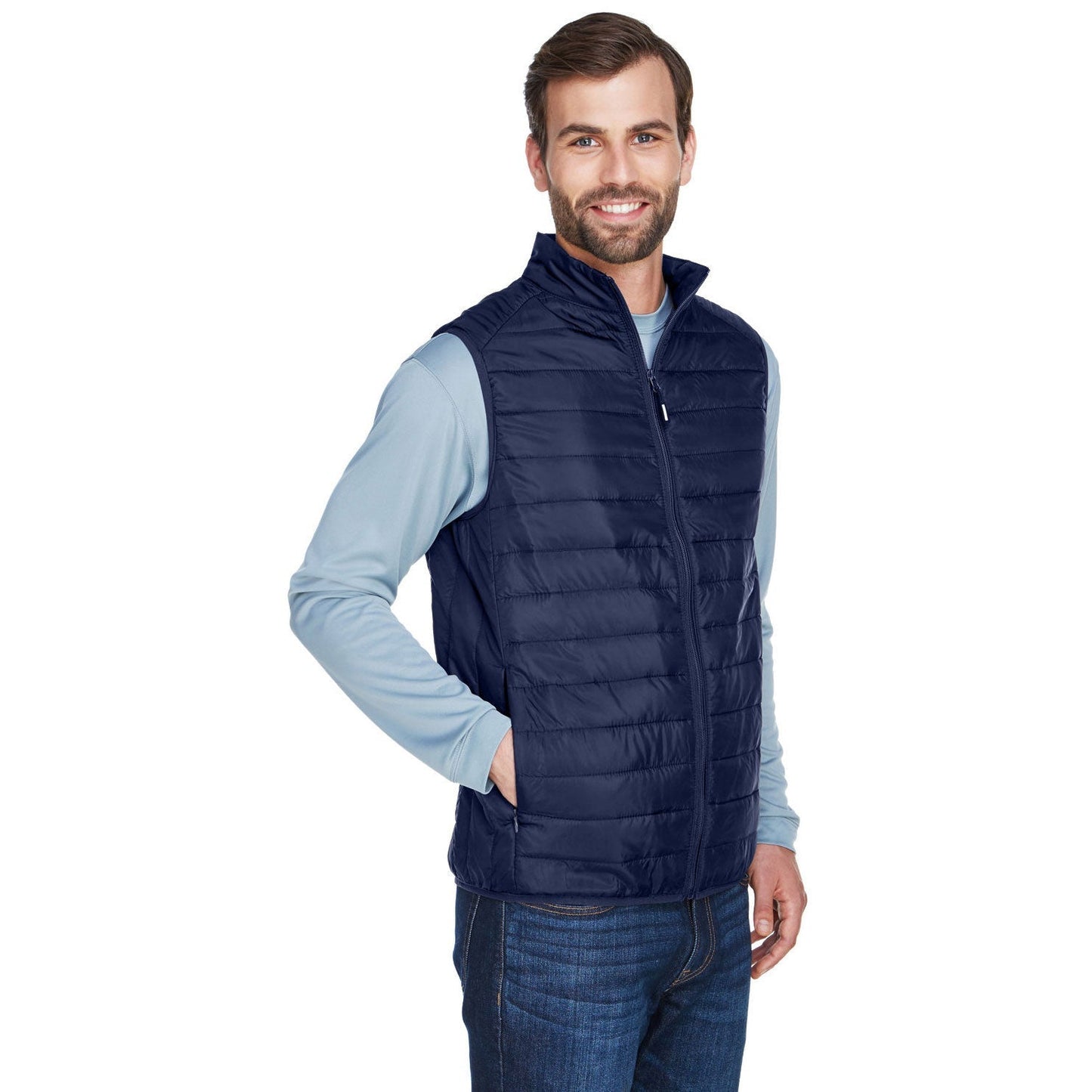 Black Puffer Vest - Core 365 - Packable Design