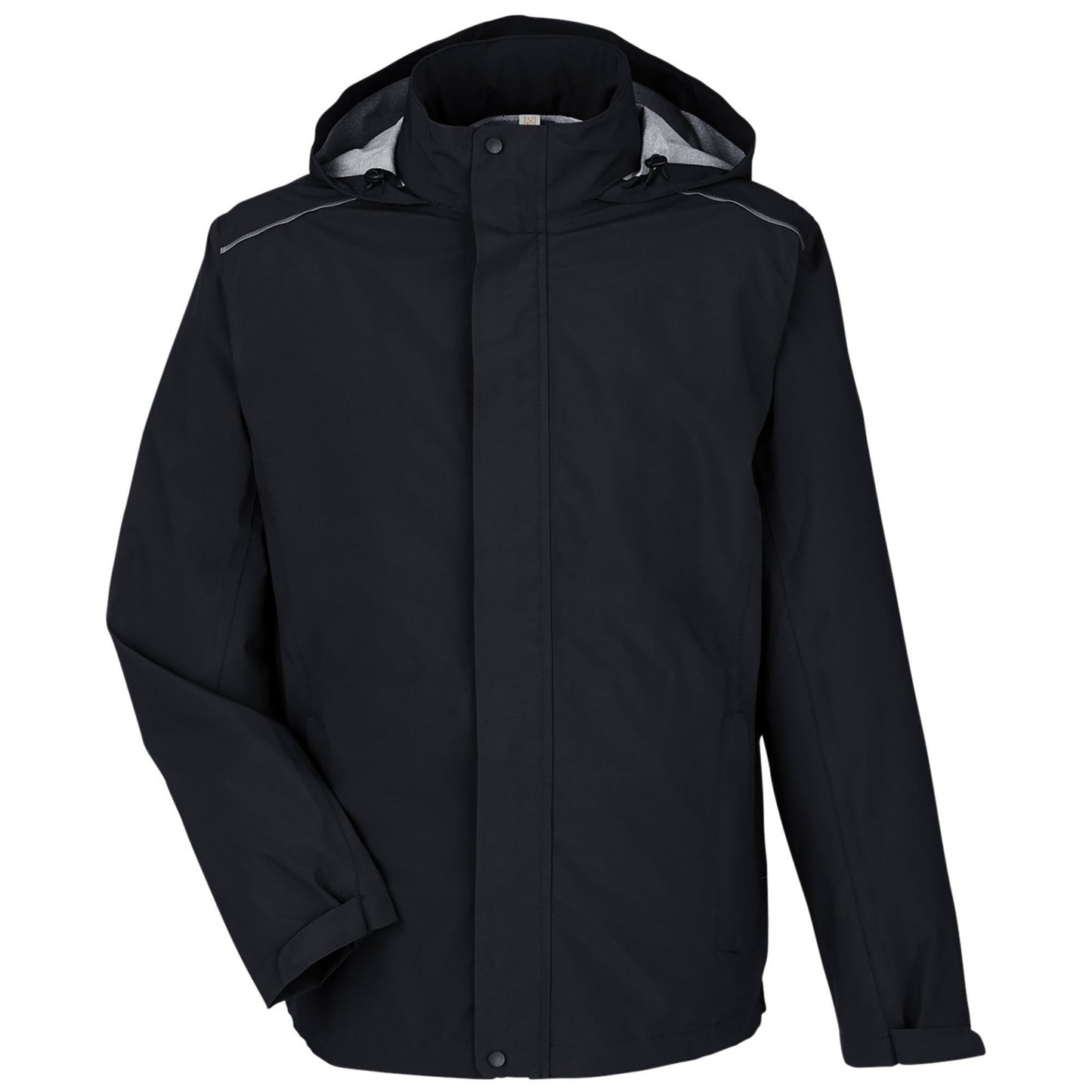 Black Packable Jacket - Core 365 - Waterproof Design