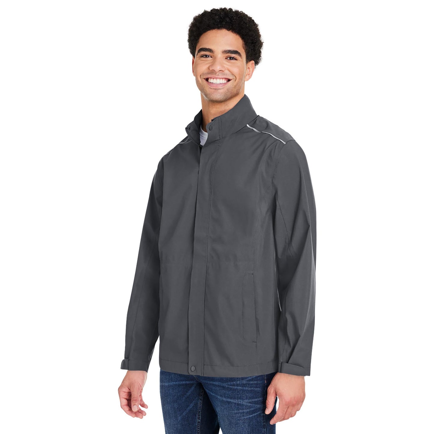 Black Packable Jacket - Core 365 - Waterproof Design