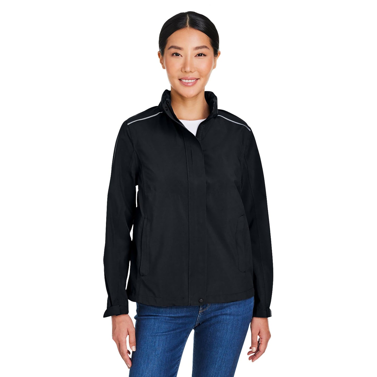 Black Packable Jacket - Core 365 - Waterproof Design
