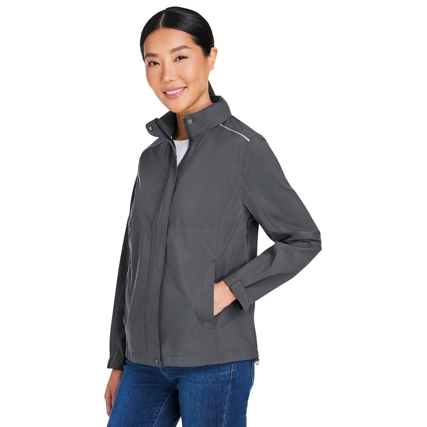 Black Packable Jacket - Core 365 - Waterproof Design