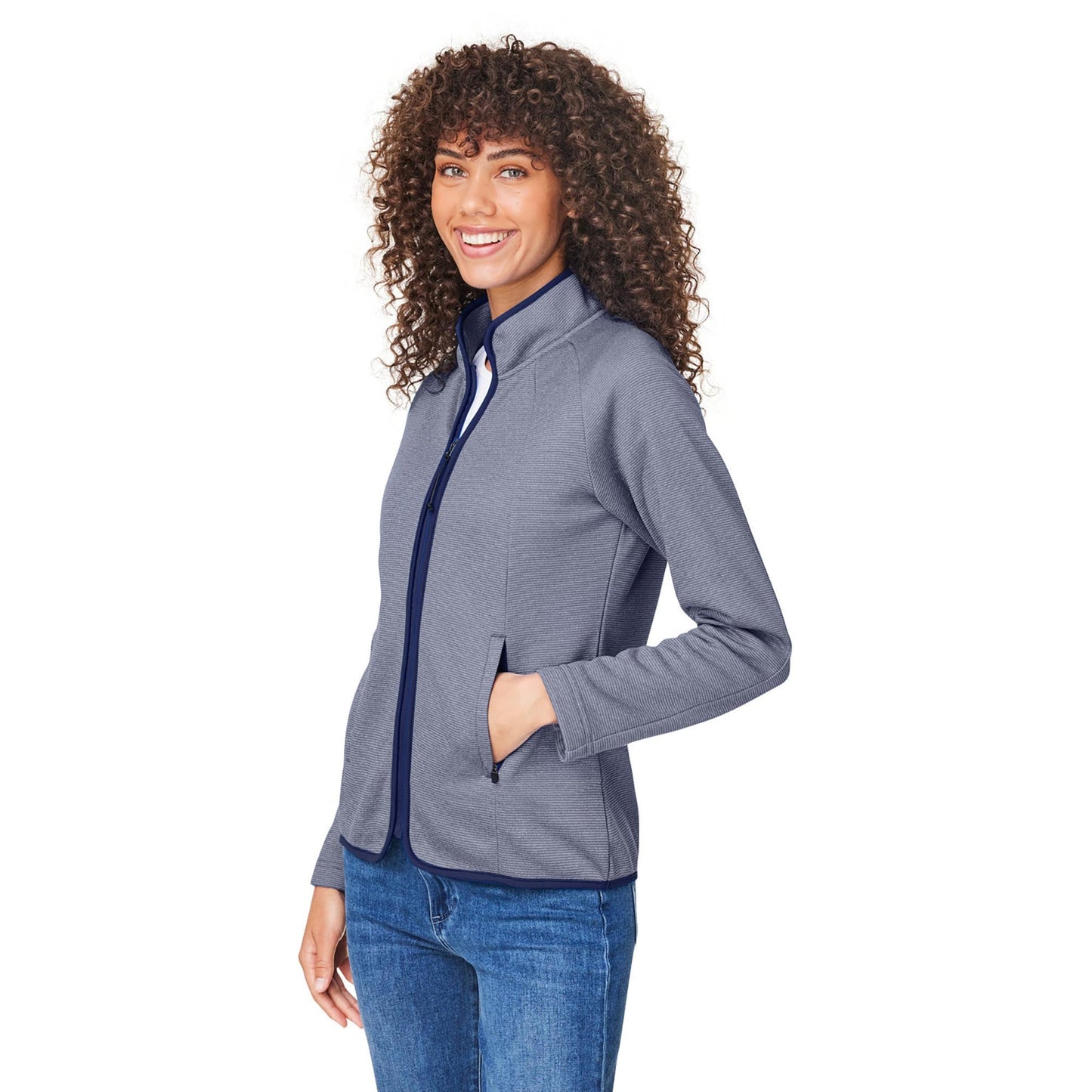Black/White Jackets - Core 365 - Heathered Stripe Design