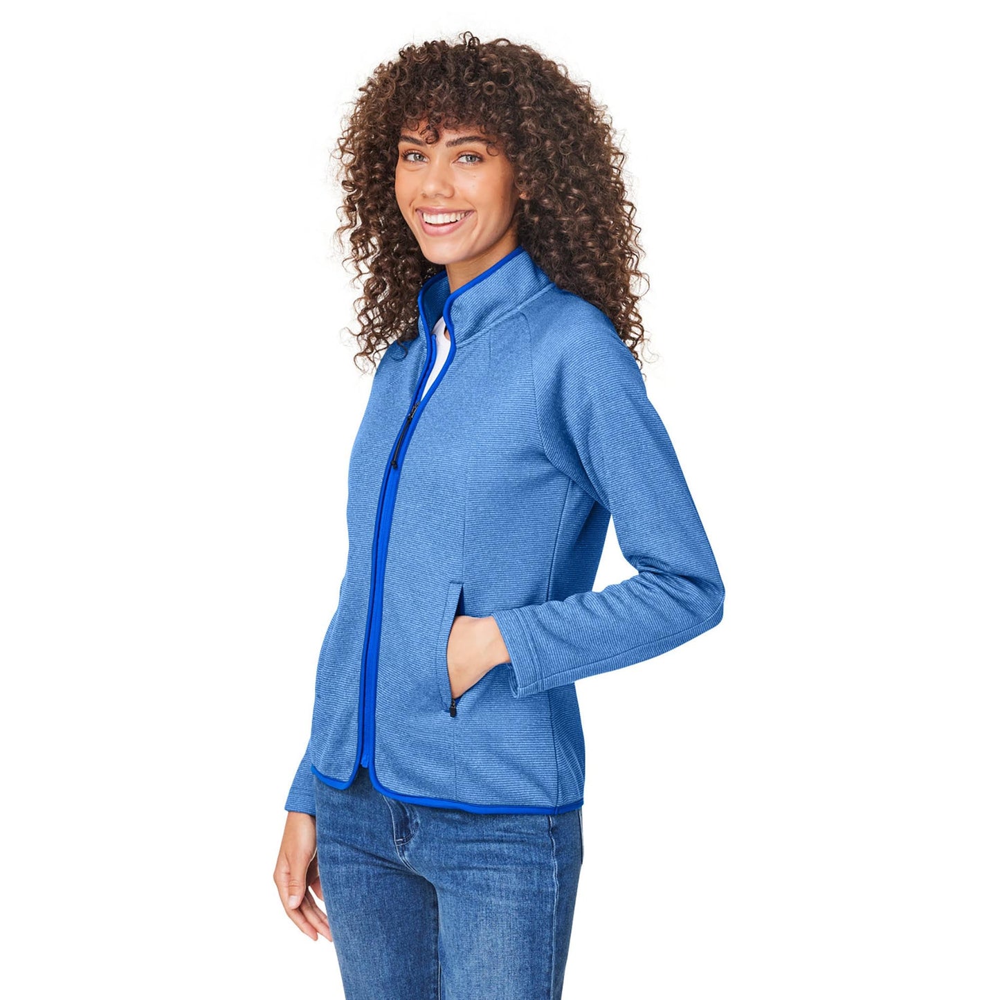 Black/White Jackets - Core 365 - Heathered Stripe Design